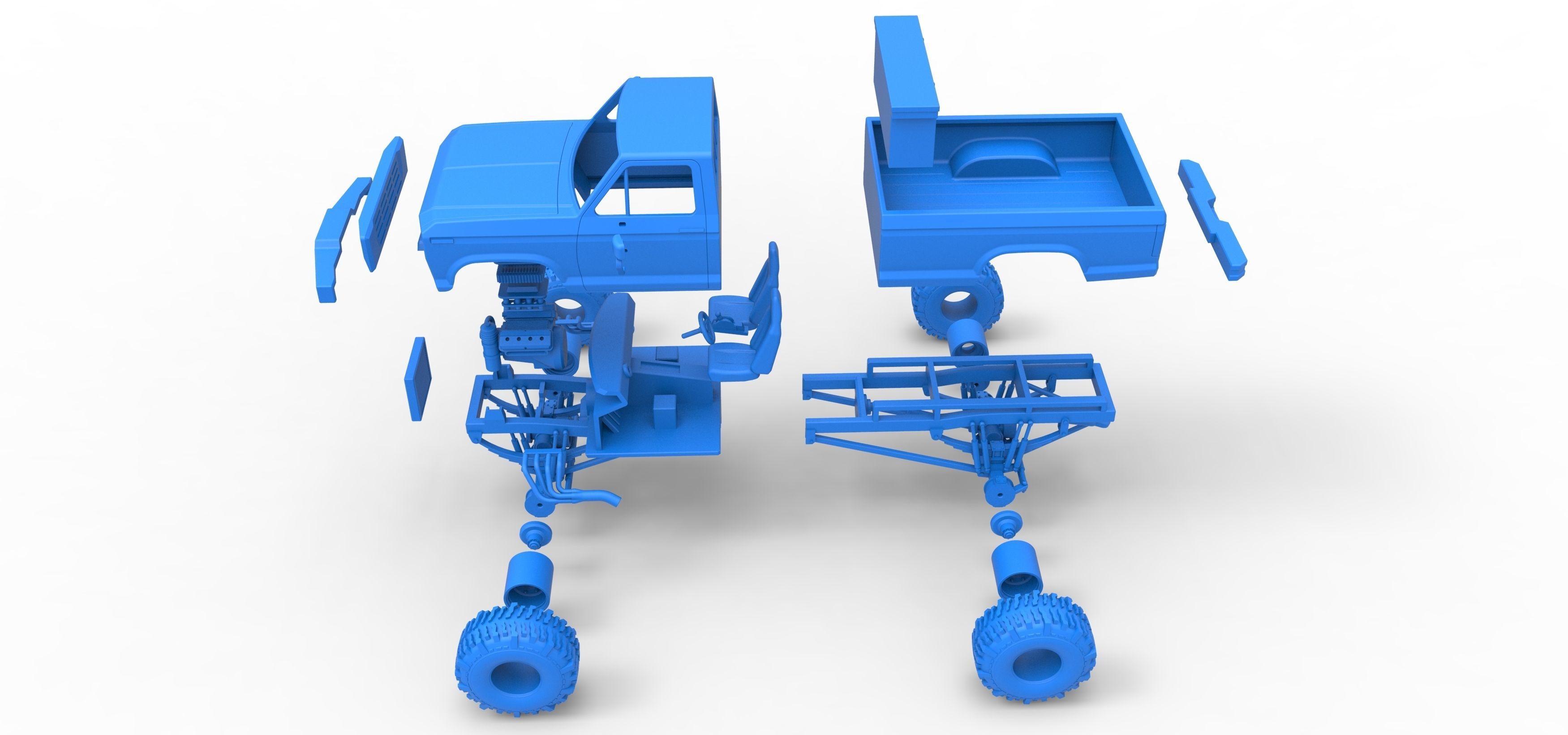 Wheel Standing Mega Truck Scale 1 to 25 3D print model_40