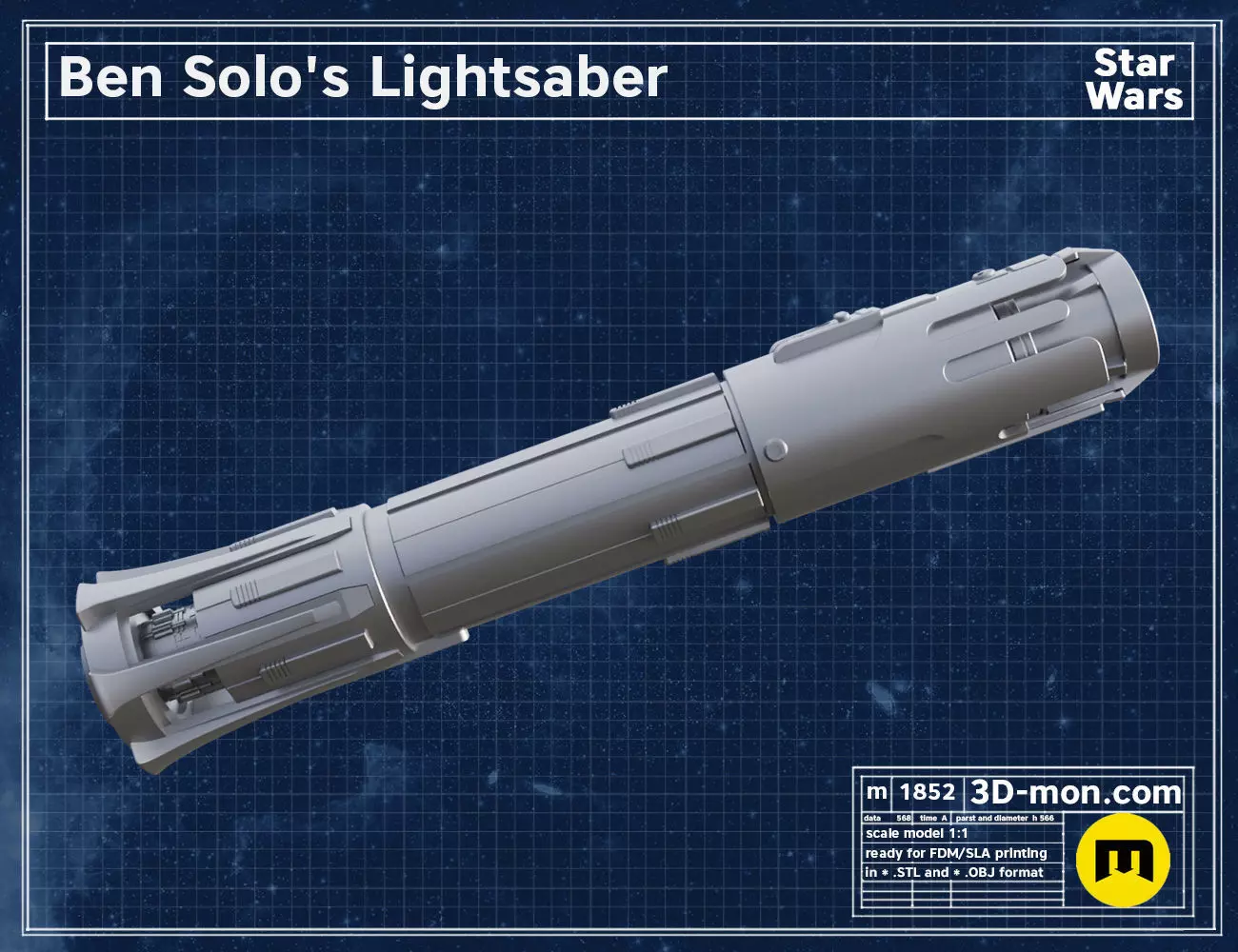 Ben Solo Lightsaber 3D print model_0