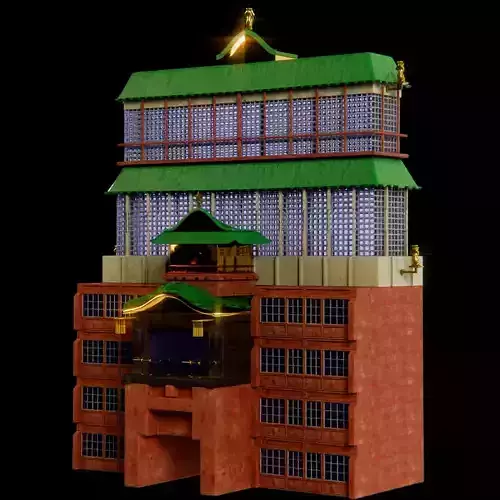 Japanese Martial Arts Dojo Exterior 3D model