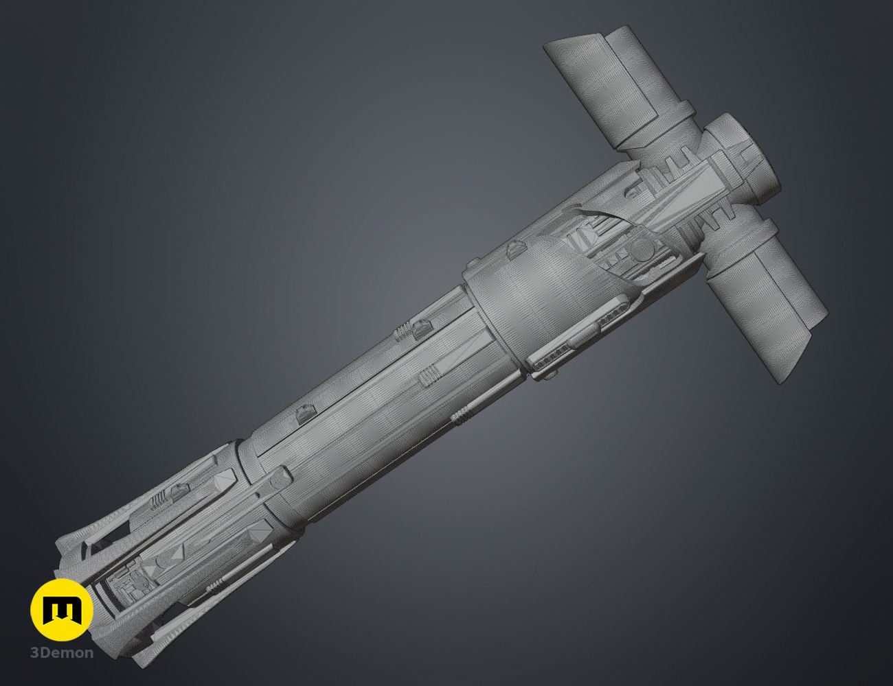 Kylo Ren lightsaber 3D print model_12