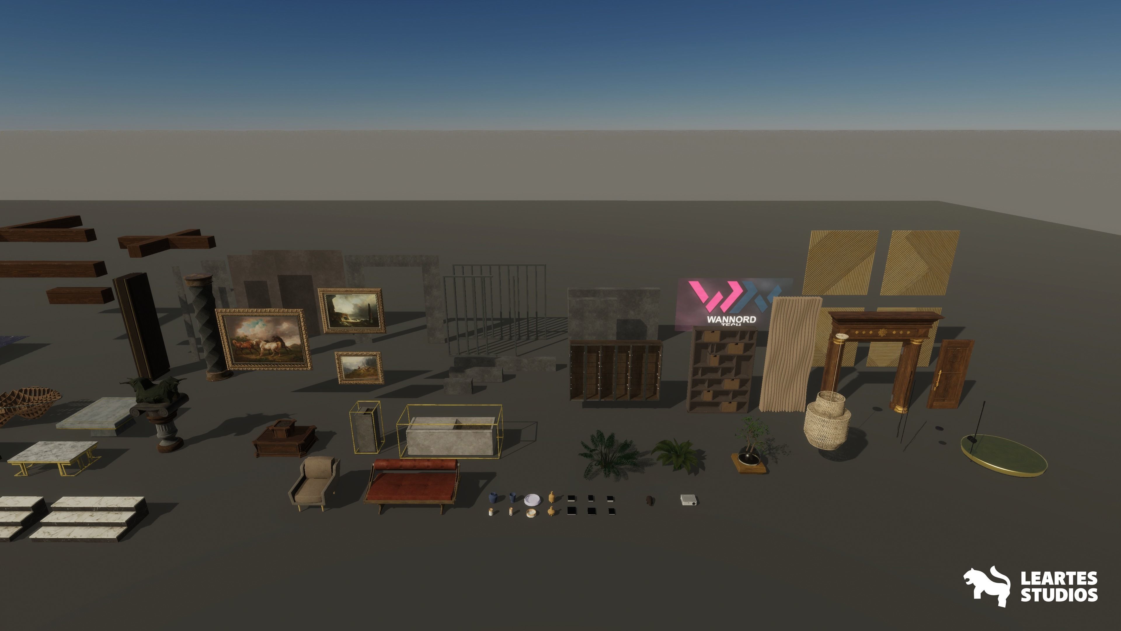 Modern Office Environment Low-poly 3D model_13