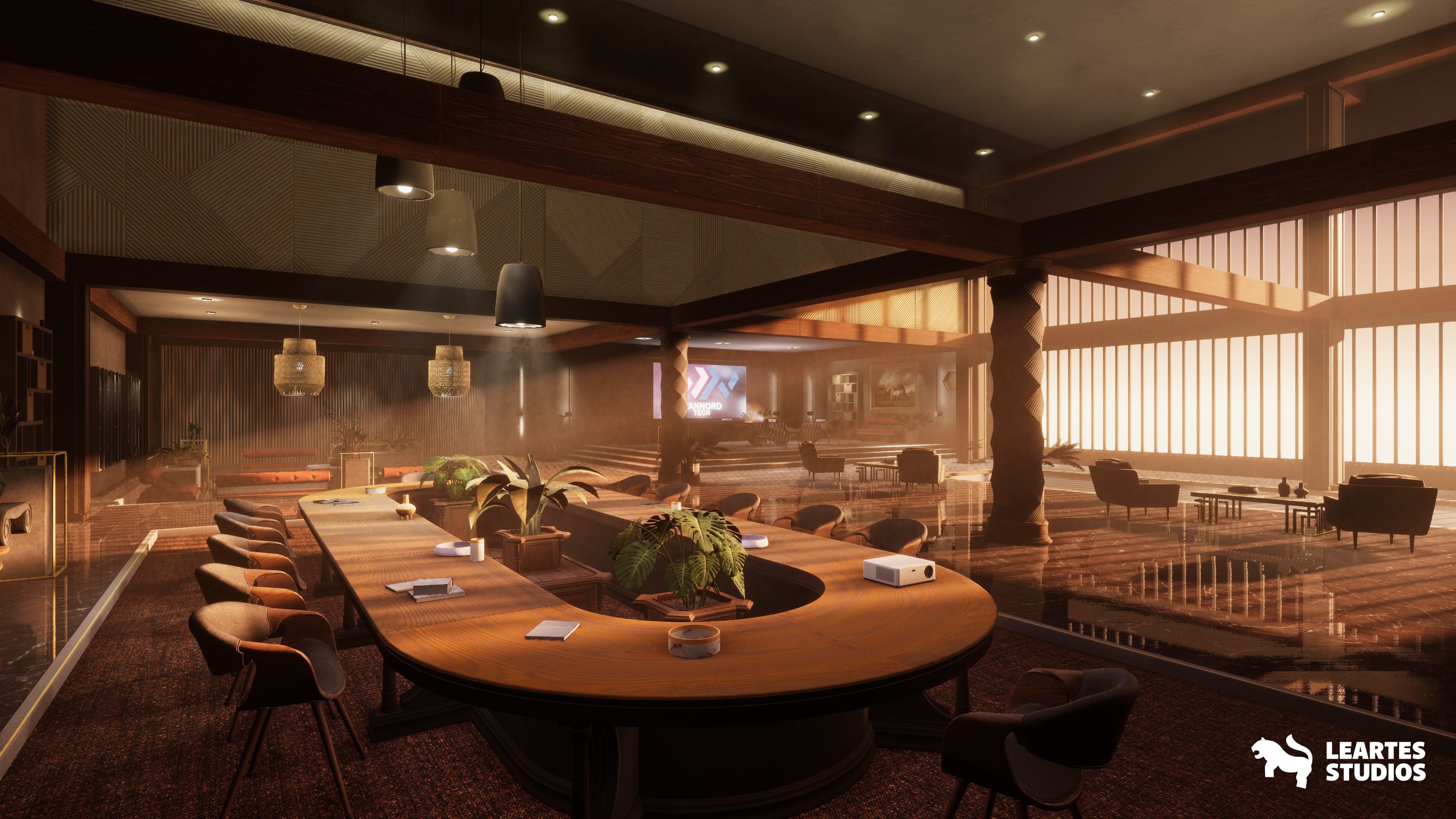 Modern Office Environment Low-poly 3D model_11