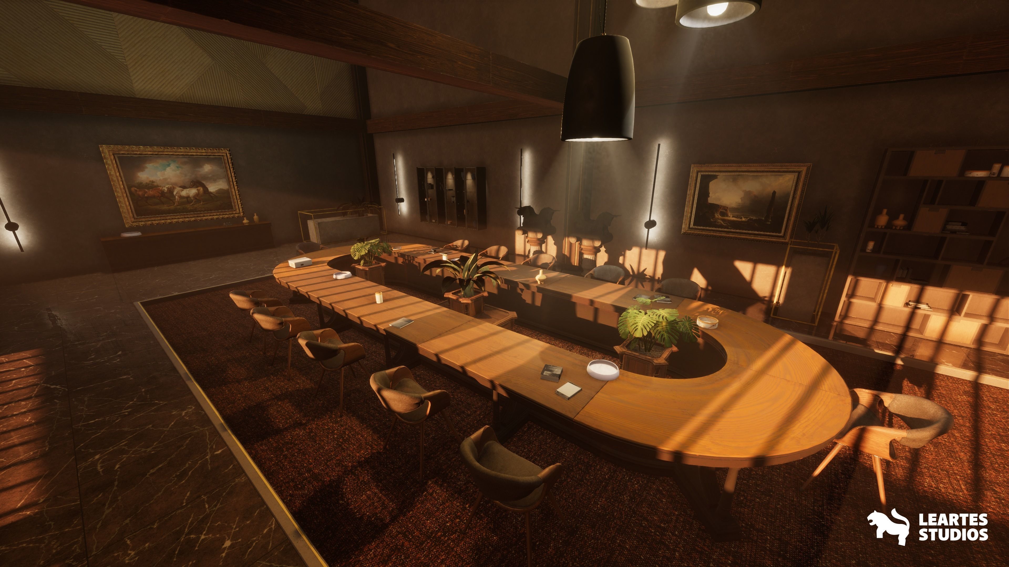 Modern Office Environment Low-poly 3D model_3