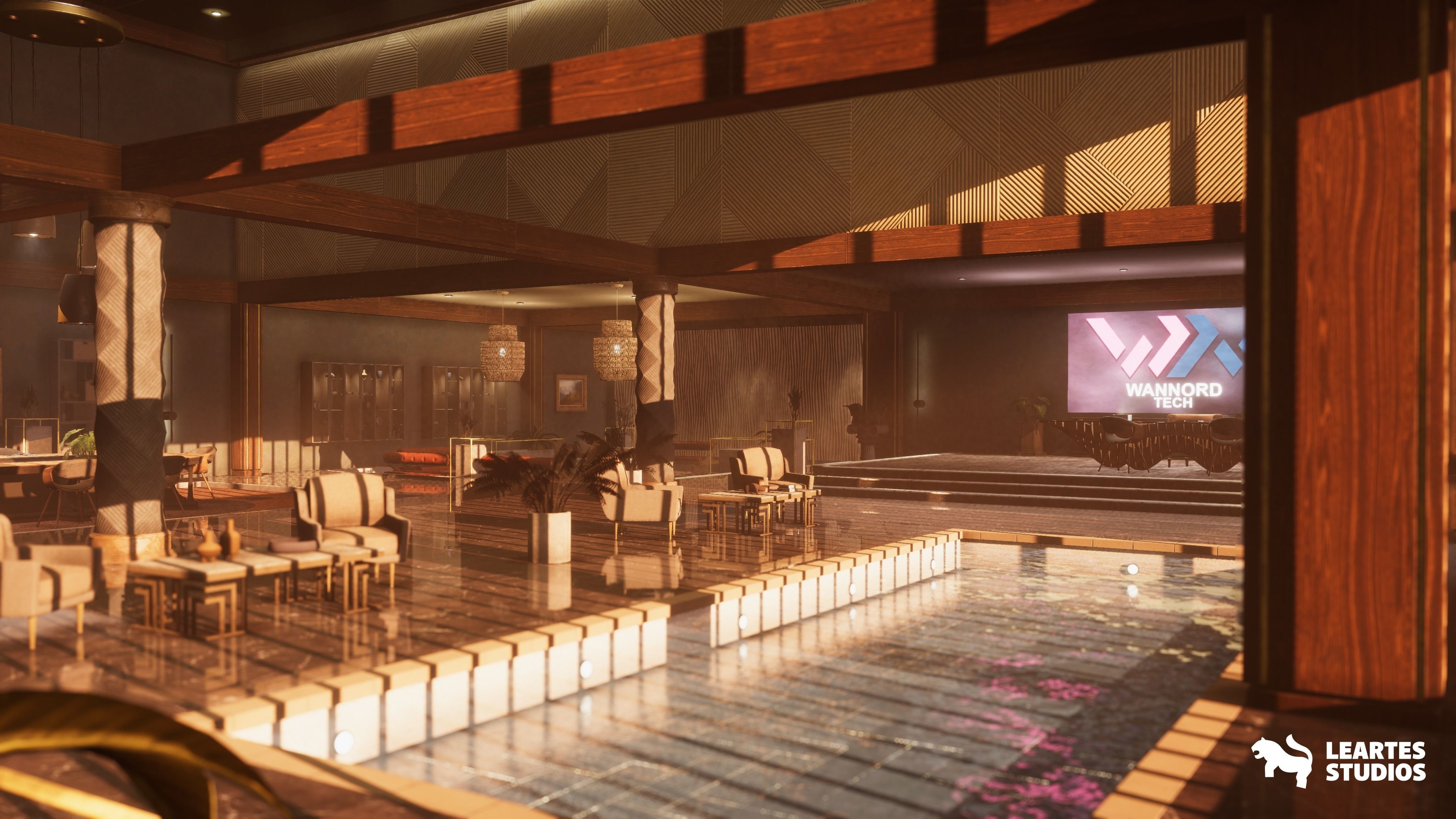 Modern Office Environment Low-poly 3D model_8