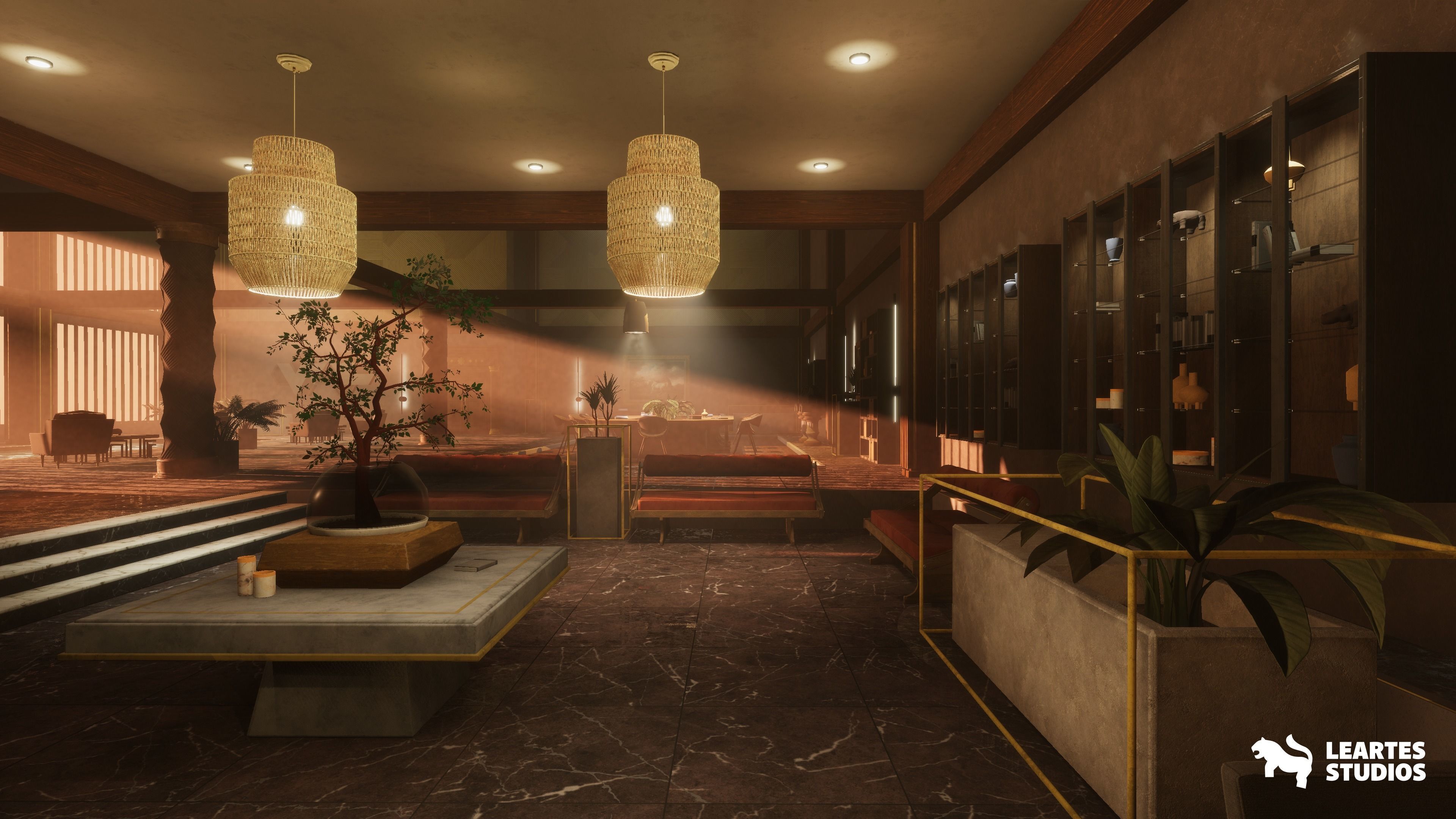 Modern Office Environment Low-poly 3D model_7