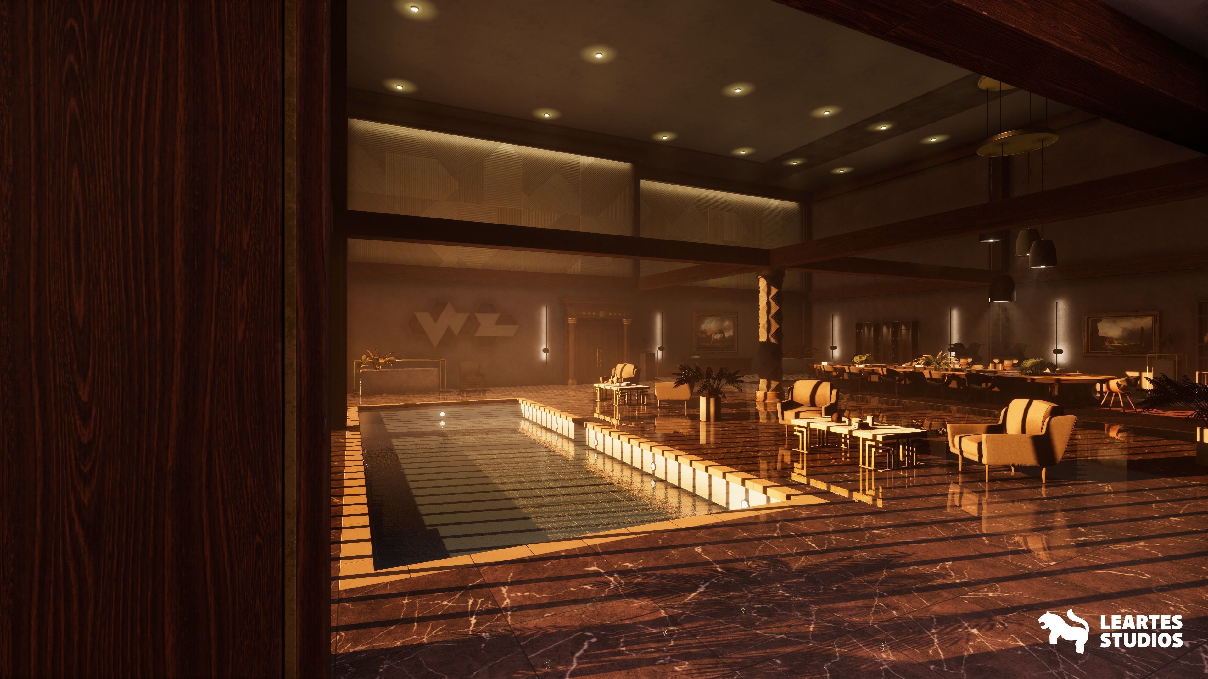 Modern Office Environment Low-poly 3D model_10