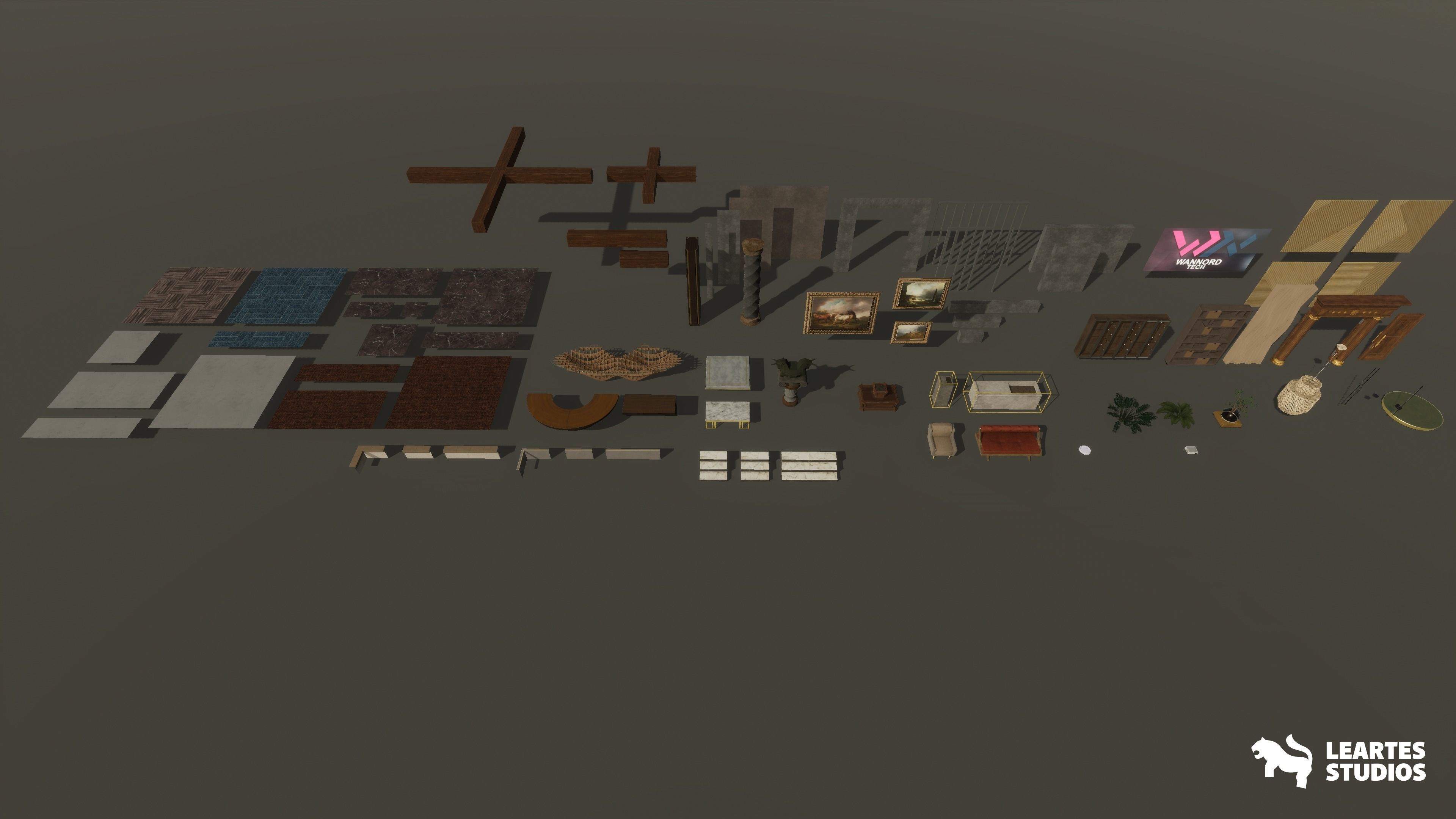 Modern Office Environment Low-poly 3D model_12