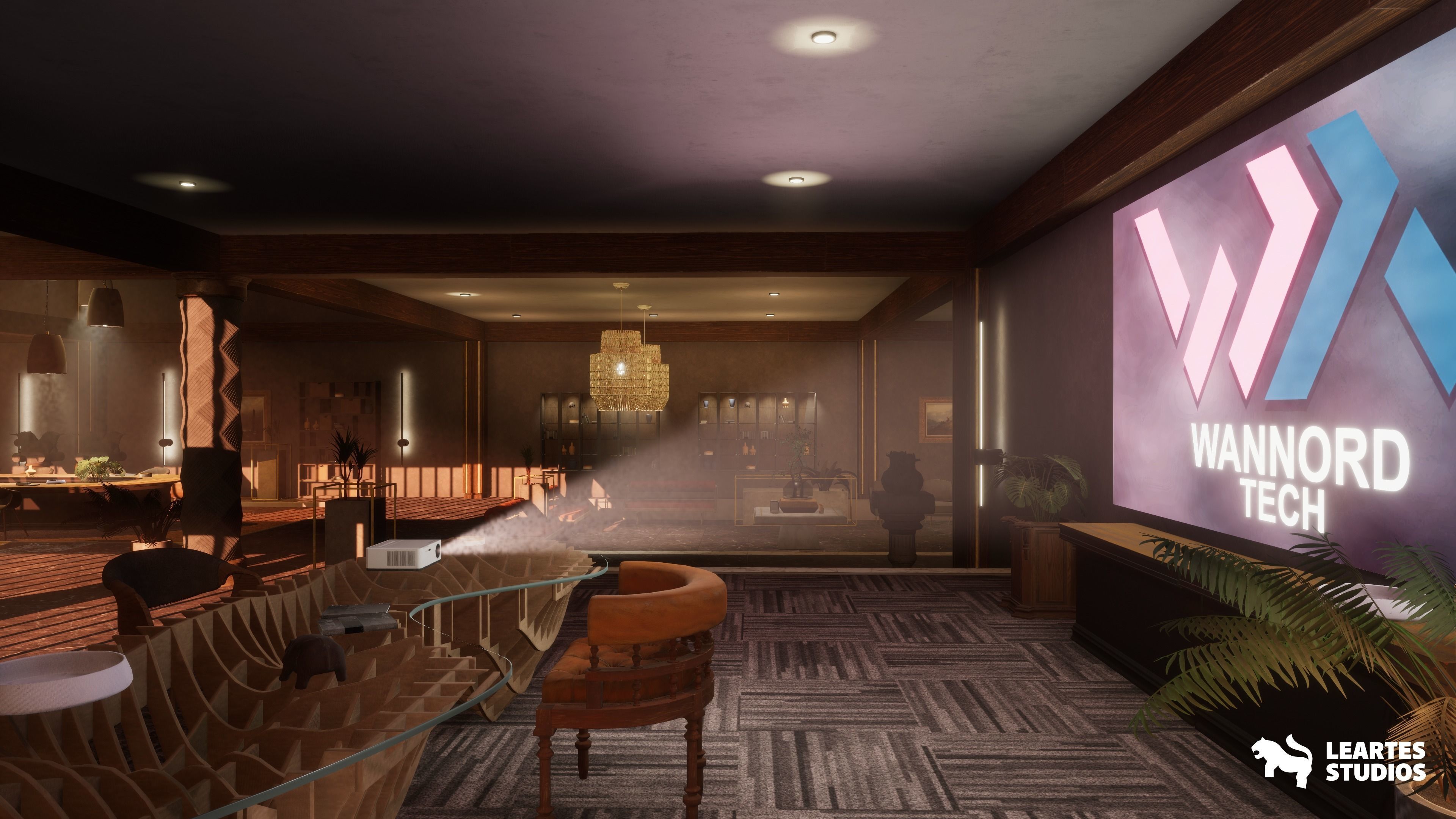 Modern Office Environment Low-poly 3D model_9