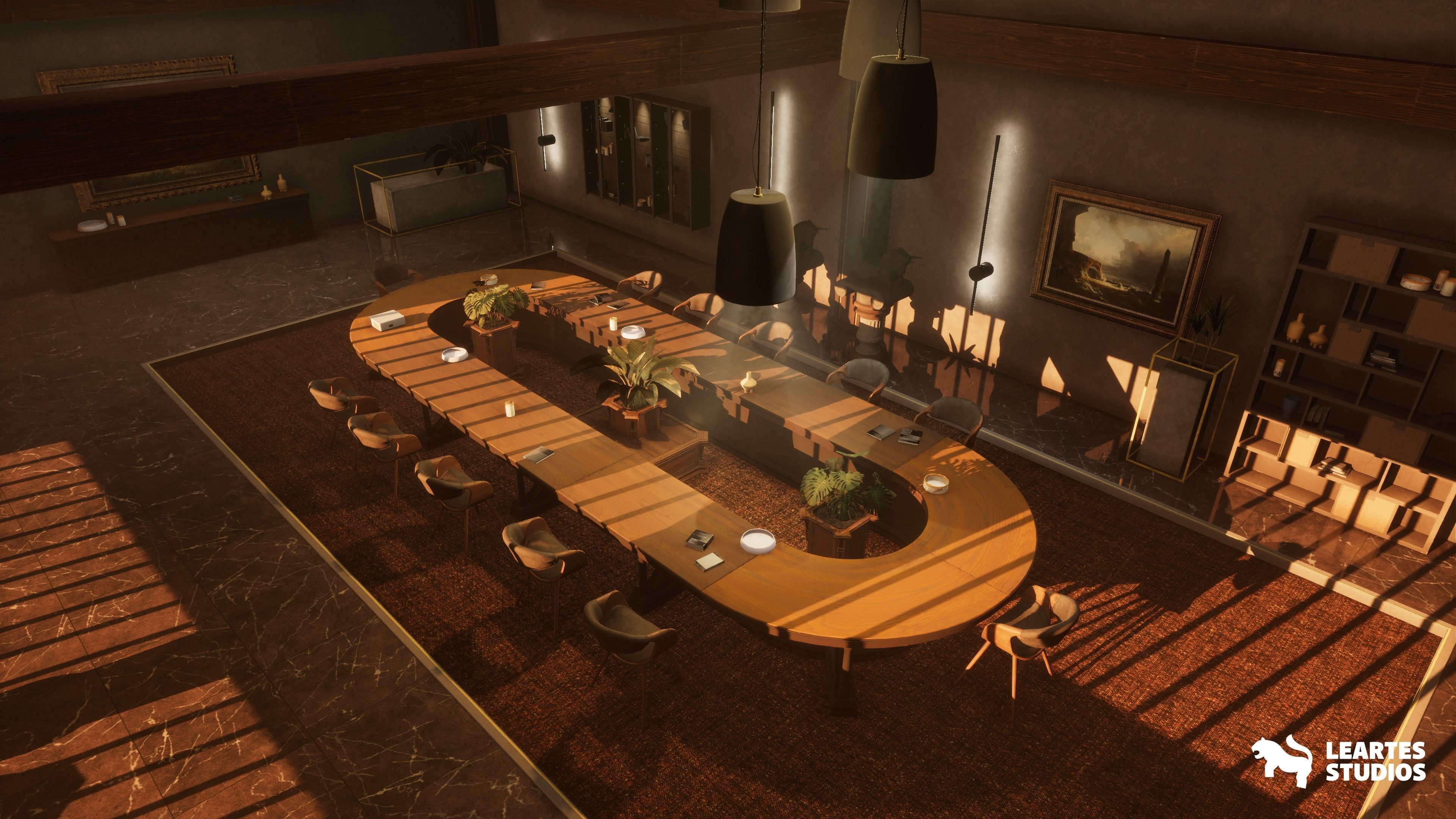 Modern Office Environment Low-poly 3D model_4