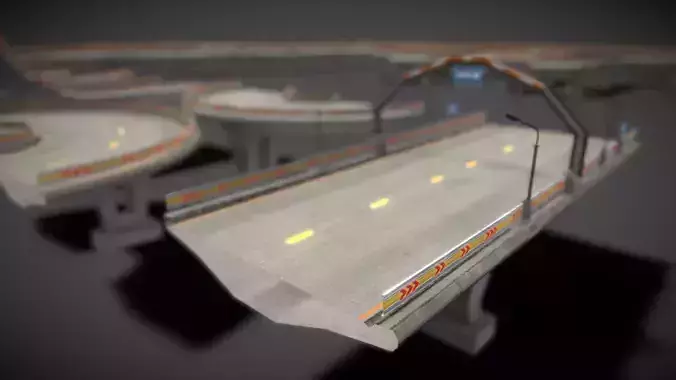 Modular Road Pack 3D Low-poly 3D model