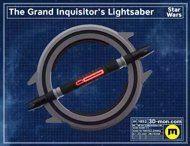 Grand Inquisitor Lightsaber - Obi-Wan 3D print model Grand Inquisitor Lightsaber - Obi-Wan 3D print model