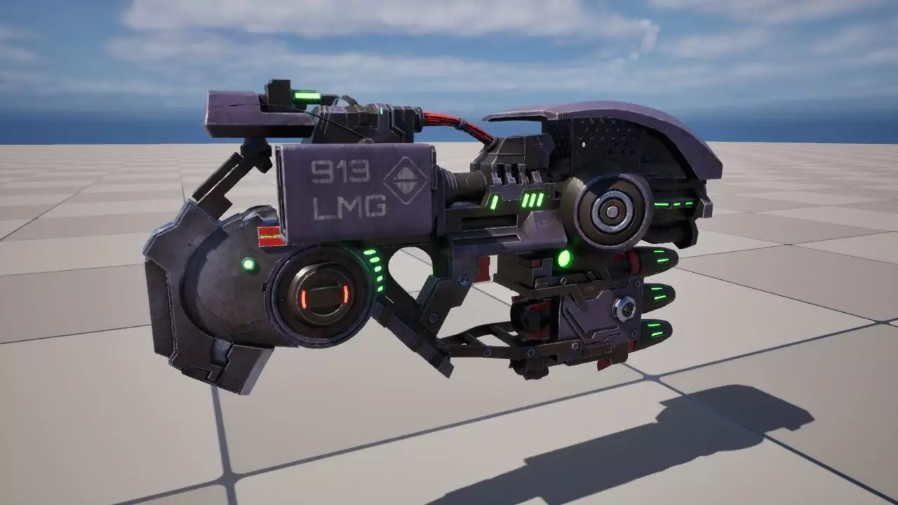 Cyber rocket gun 3D model_0