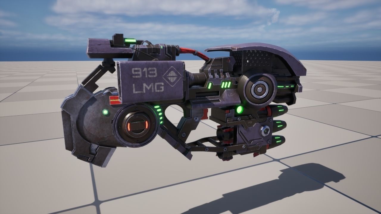 Cyber rocket gun 3D model_8