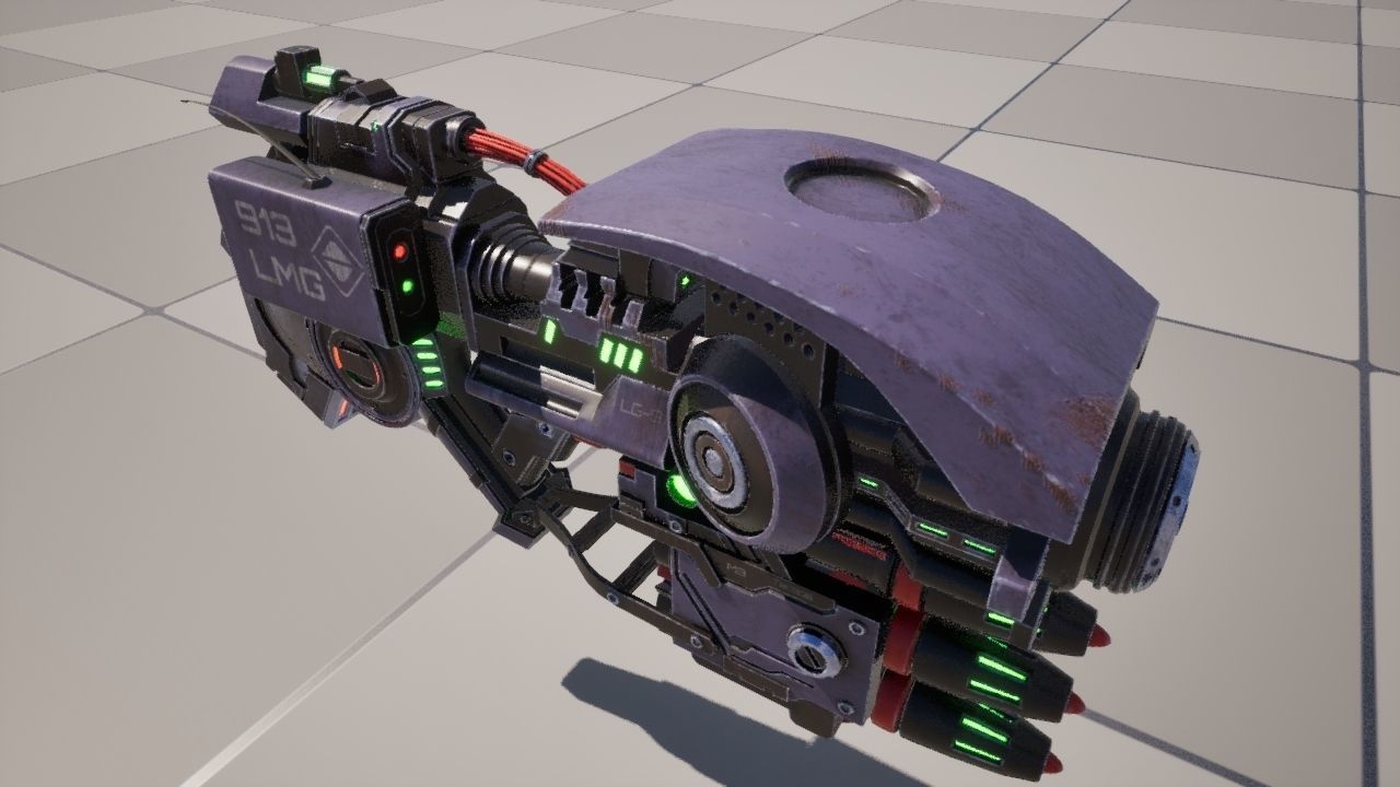 Cyber rocket gun 3D model_9