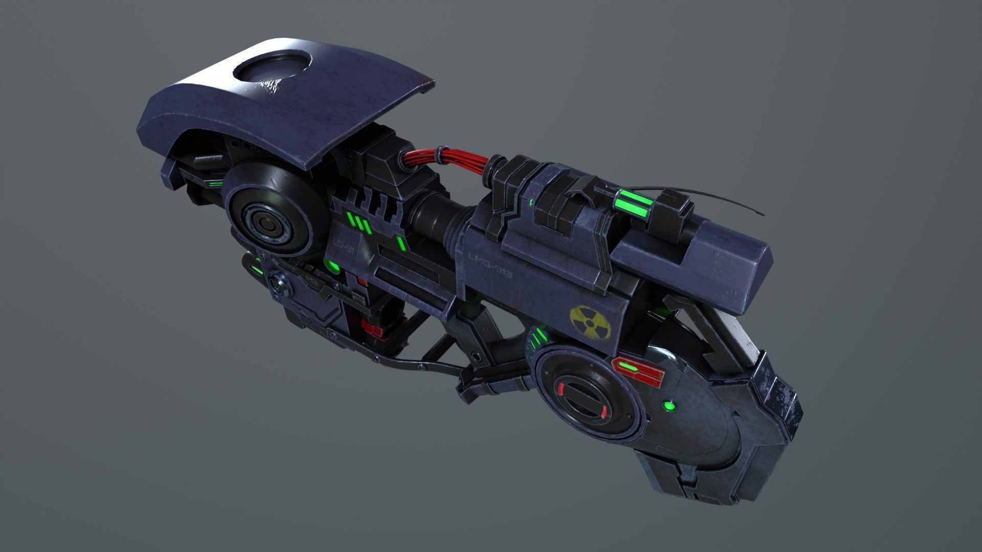 Cyber rocket gun 3D model_17