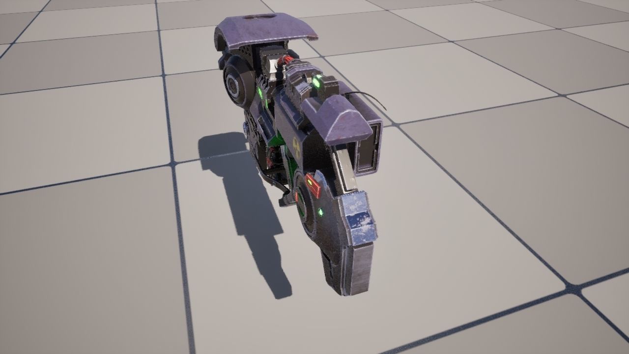 Cyber rocket gun 3D model_3