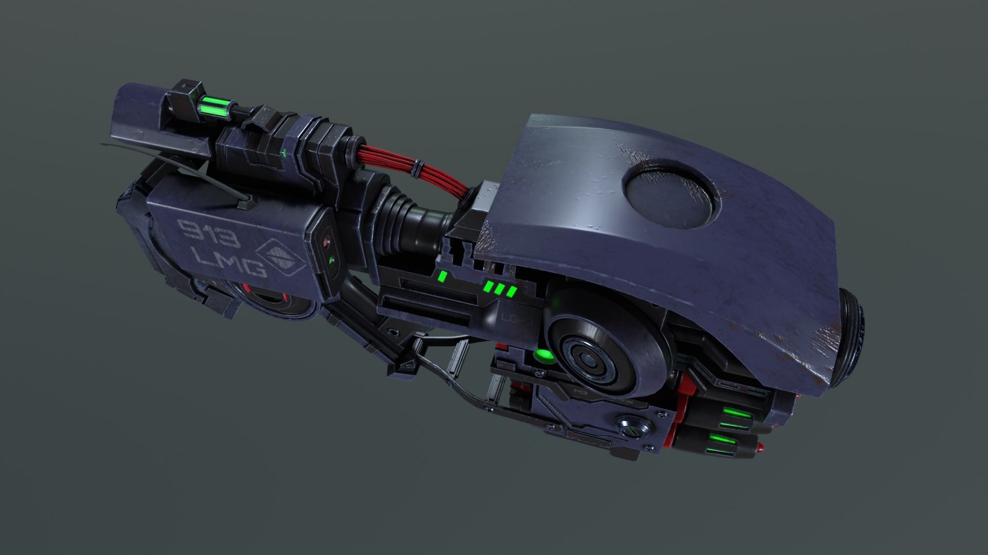 Cyber rocket gun 3D model_18