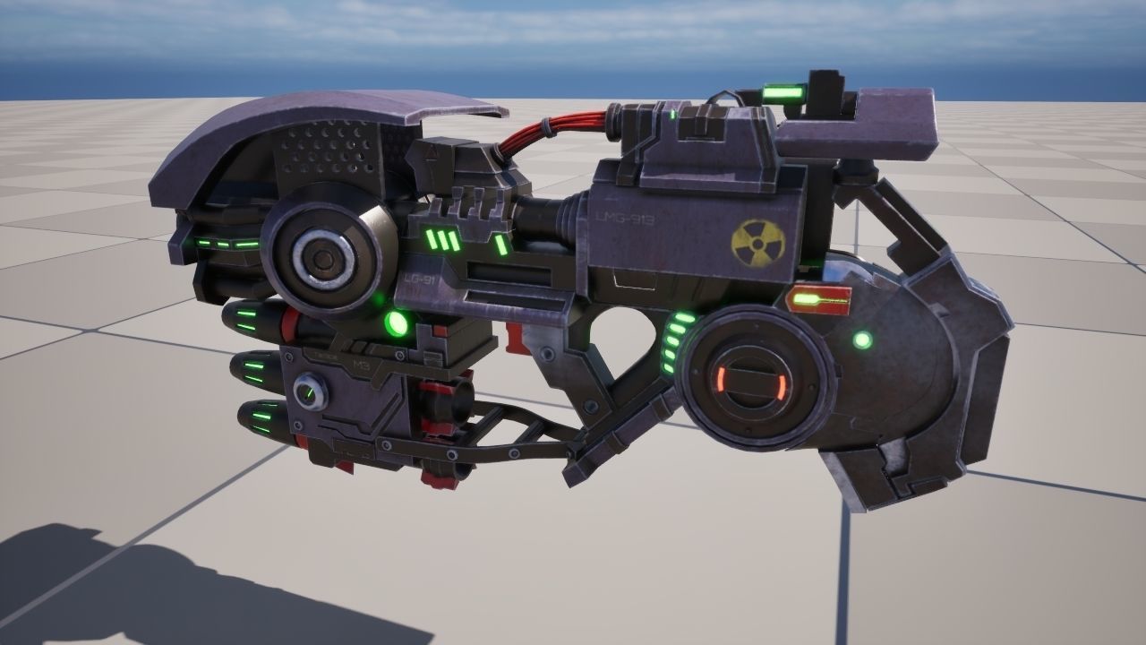 Cyber rocket gun 3D model_11