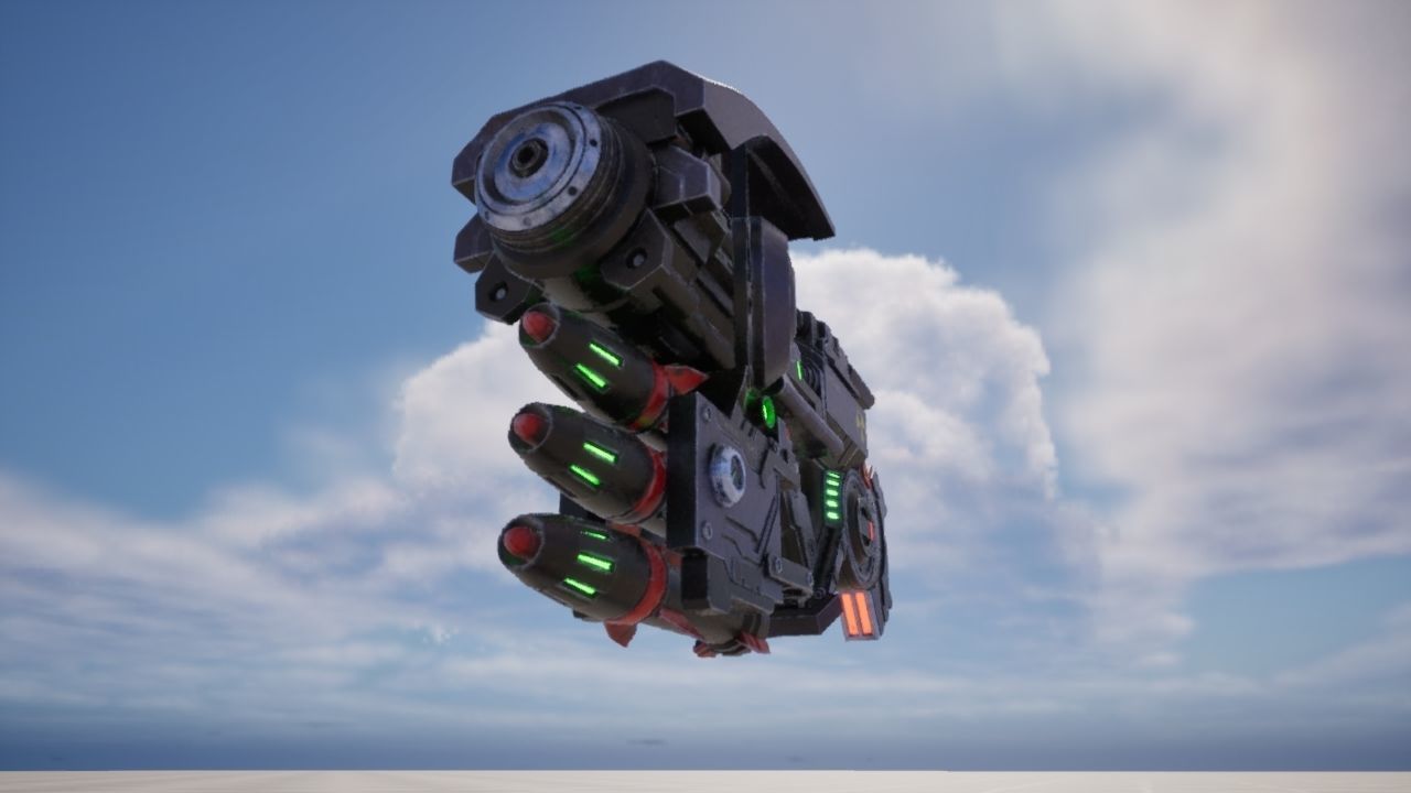 Cyber rocket gun 3D model_5