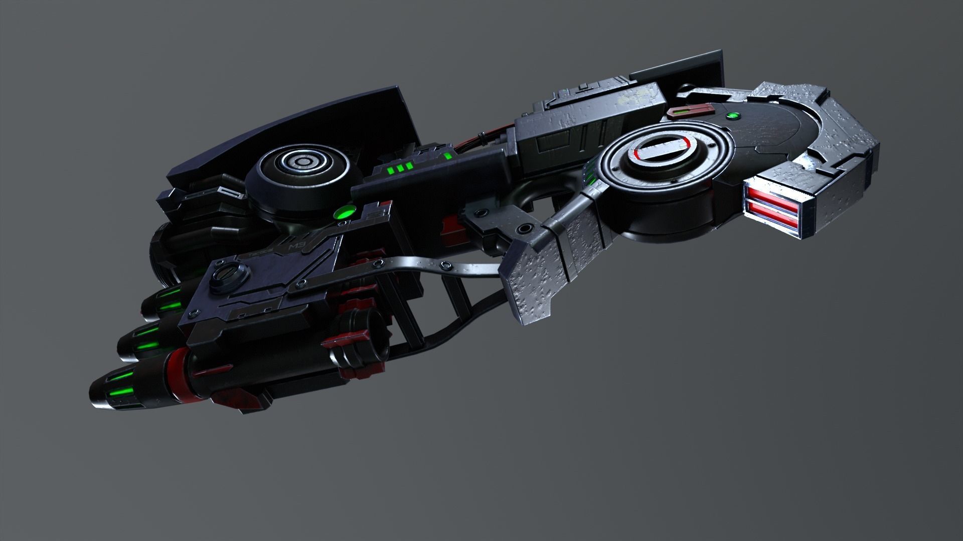 Cyber rocket gun 3D model_16