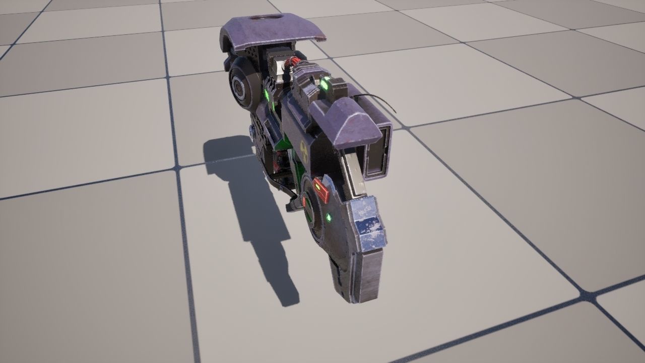 Cyber rocket gun 3D model_4