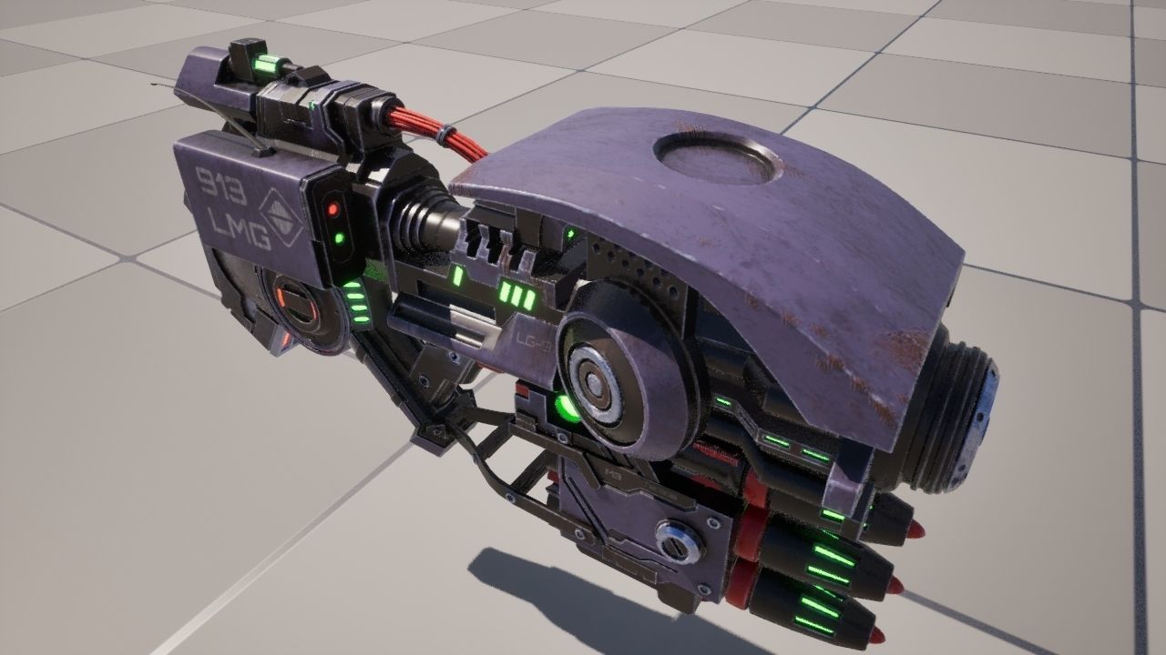 Cyber rocket gun 3D model_10