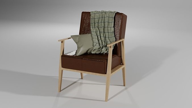Leather Armchair House Decoration Low-poly 3D model