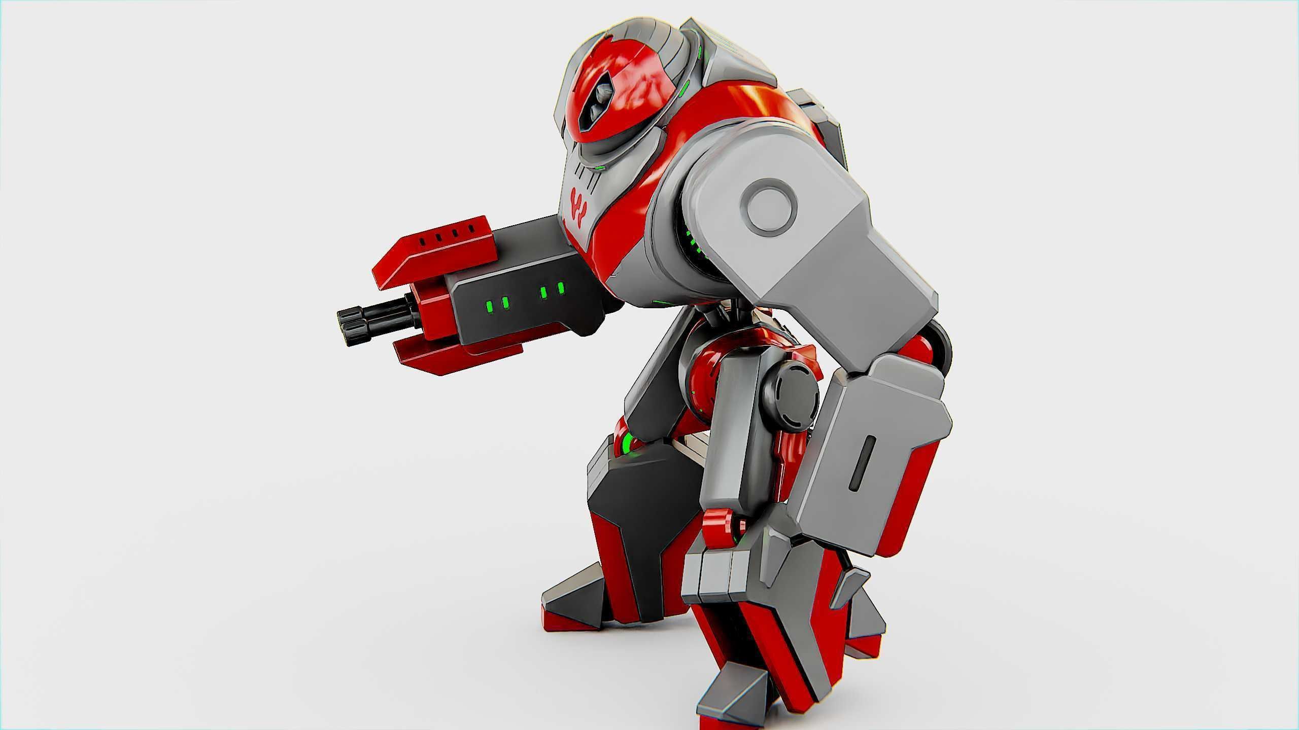 COMBAT DROID ZETH Rigged for Unreal Engine - Unity - MIXAMO 3D model_18
