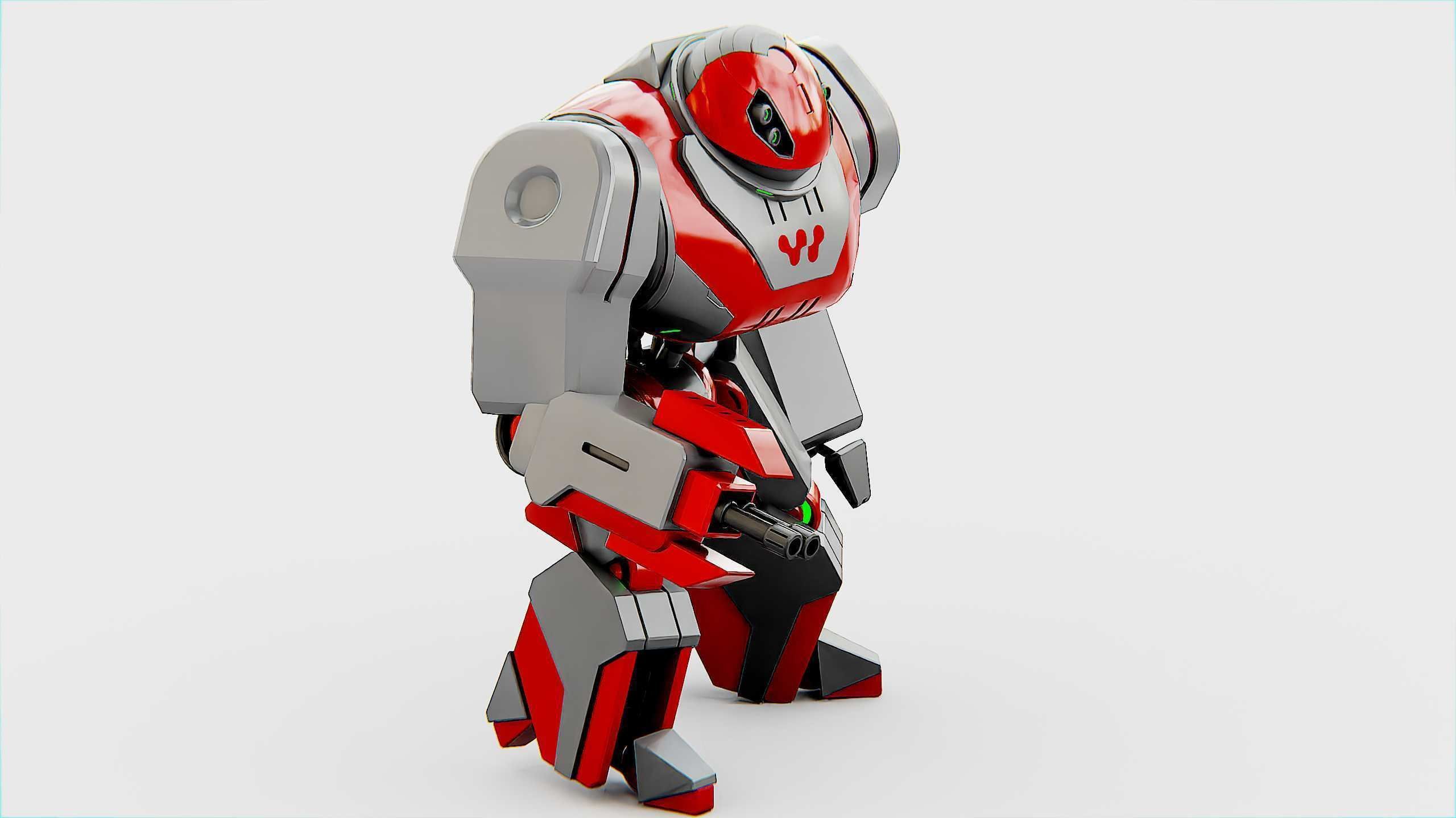 COMBAT DROID ZETH Rigged for Unreal Engine - Unity - MIXAMO 3D model_3