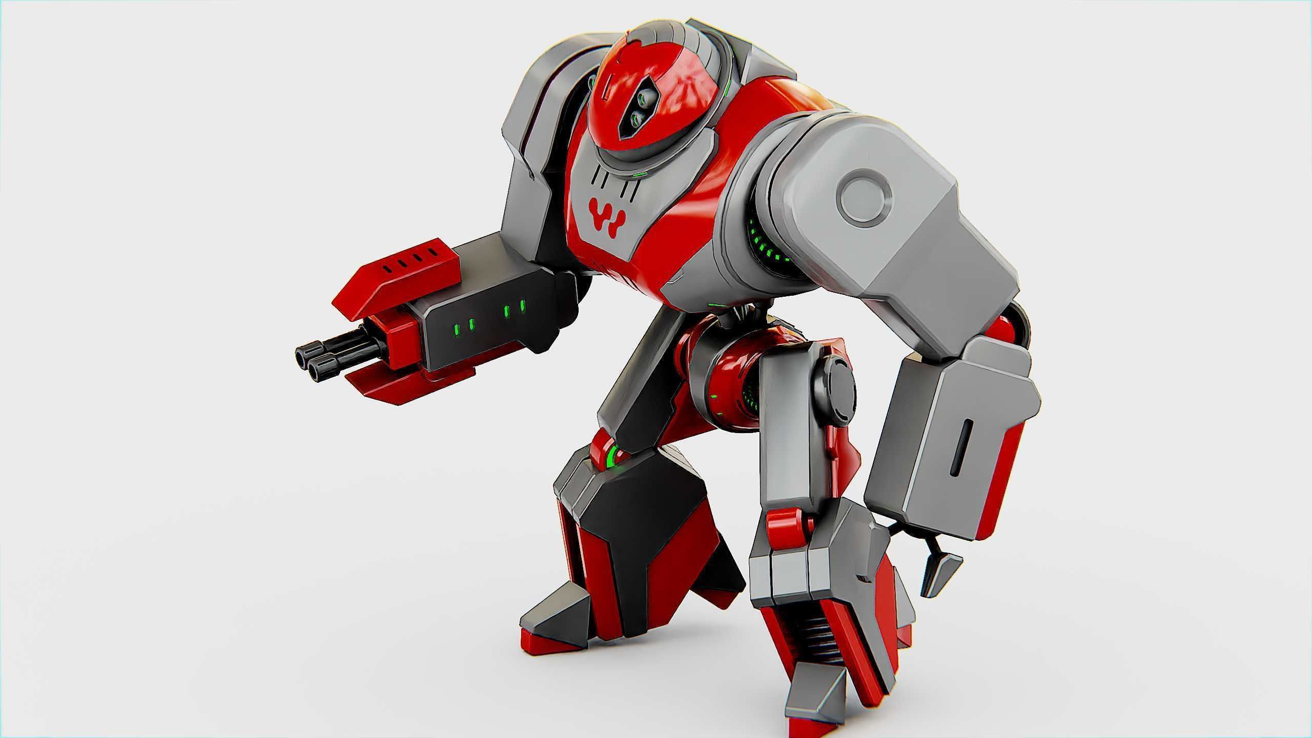 COMBAT DROID ZETH Rigged for Unreal Engine - Unity - MIXAMO 3D model_19