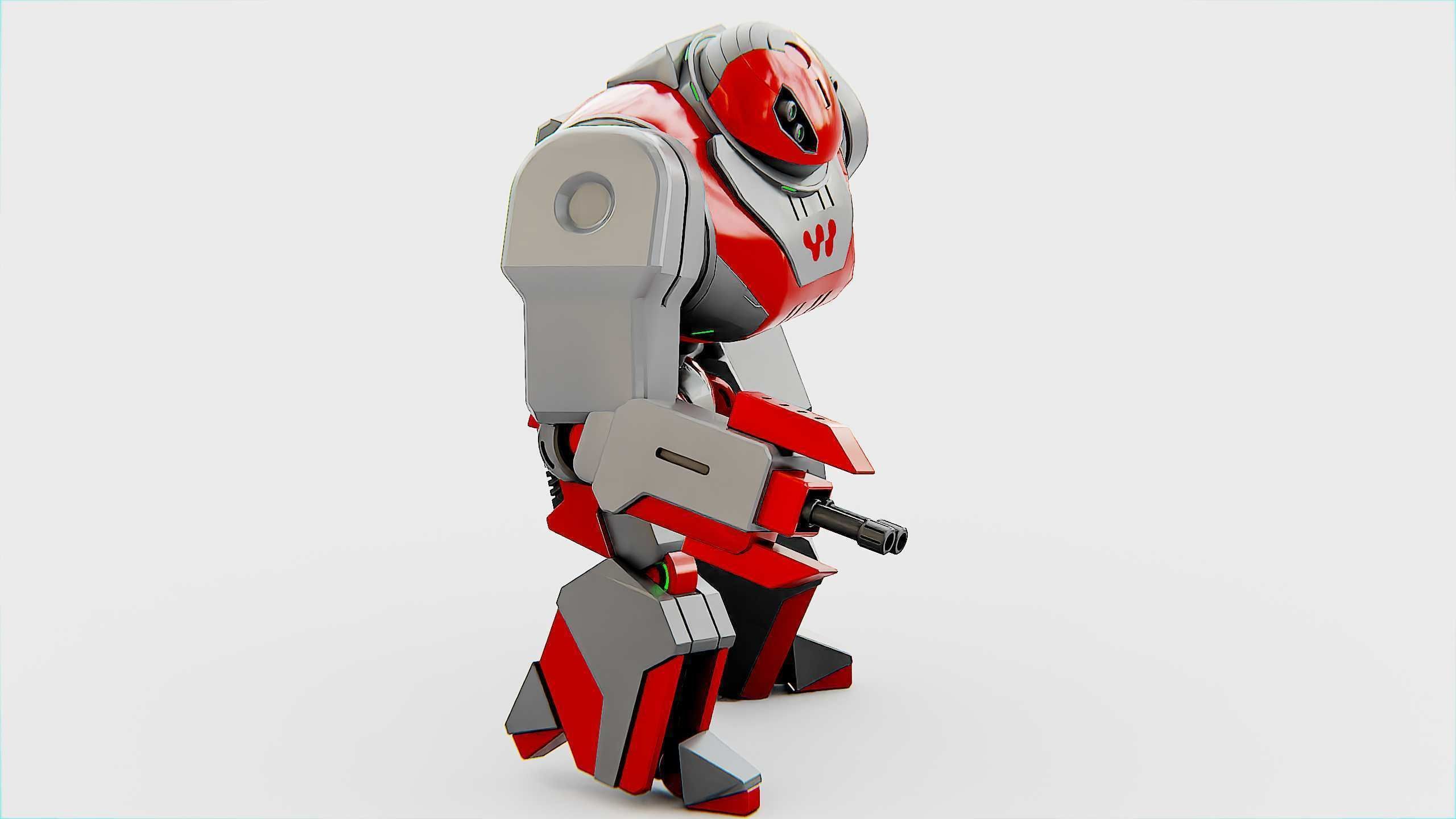 COMBAT DROID ZETH Rigged for Unreal Engine - Unity - MIXAMO 3D model_4