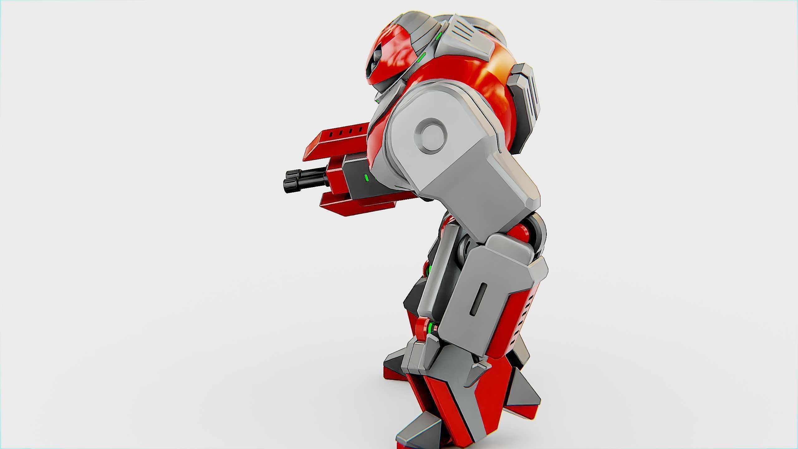 COMBAT DROID ZETH Rigged for Unreal Engine - Unity - MIXAMO 3D model_17