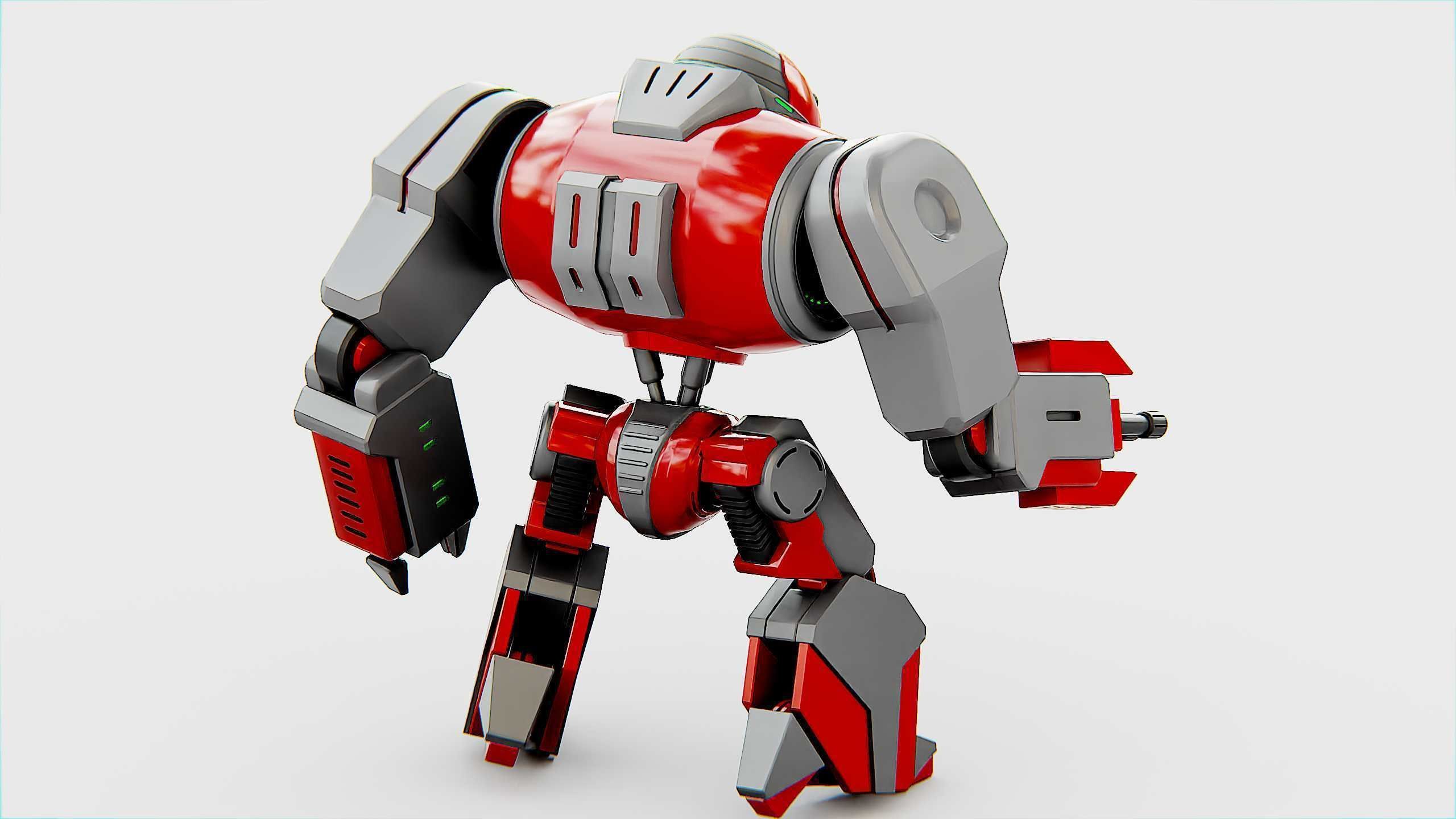 COMBAT DROID ZETH Rigged for Unreal Engine - Unity - MIXAMO 3D model_10