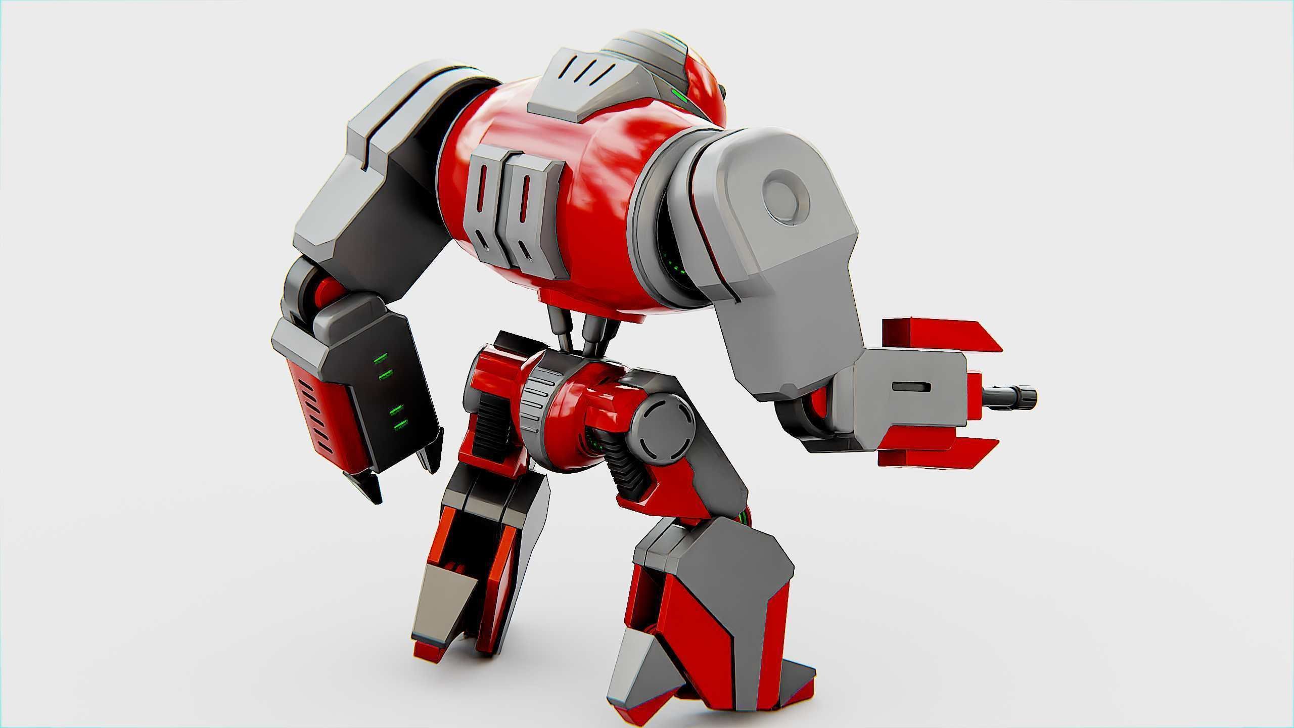 COMBAT DROID ZETH Rigged for Unreal Engine - Unity - MIXAMO 3D model_9