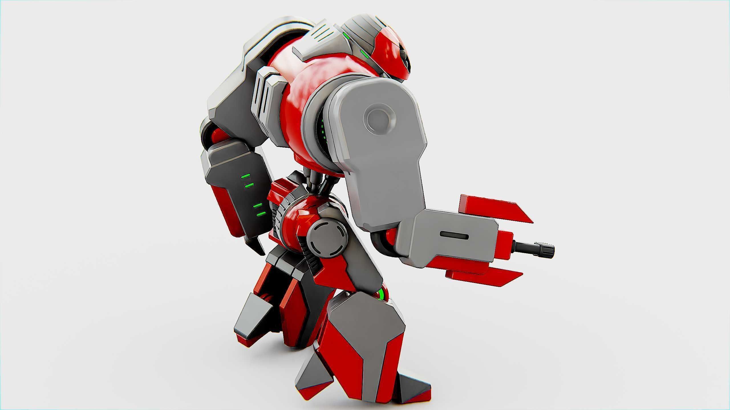 COMBAT DROID ZETH Rigged for Unreal Engine - Unity - MIXAMO 3D model_7