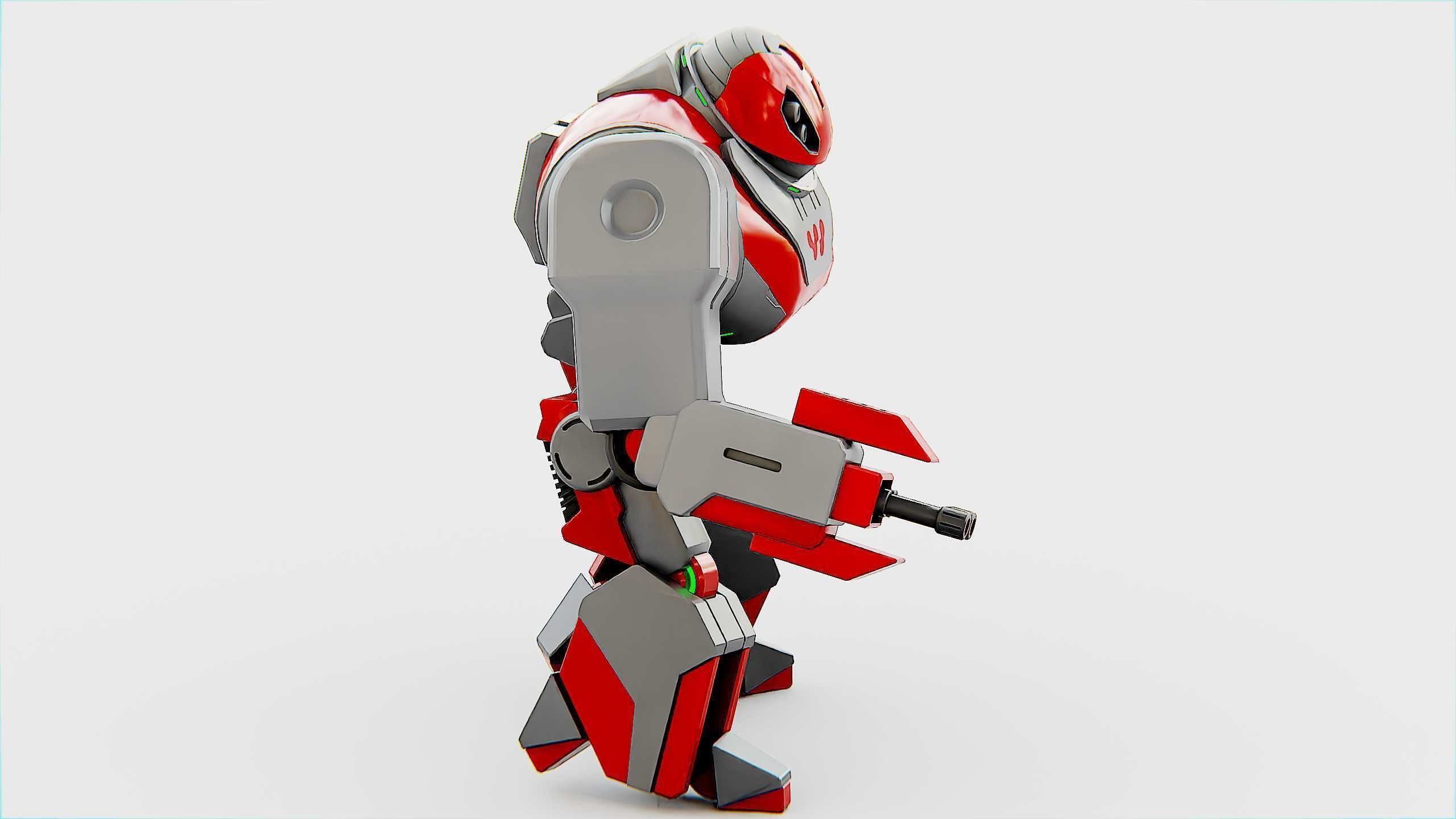 COMBAT DROID ZETH Rigged for Unreal Engine - Unity - MIXAMO 3D model_5