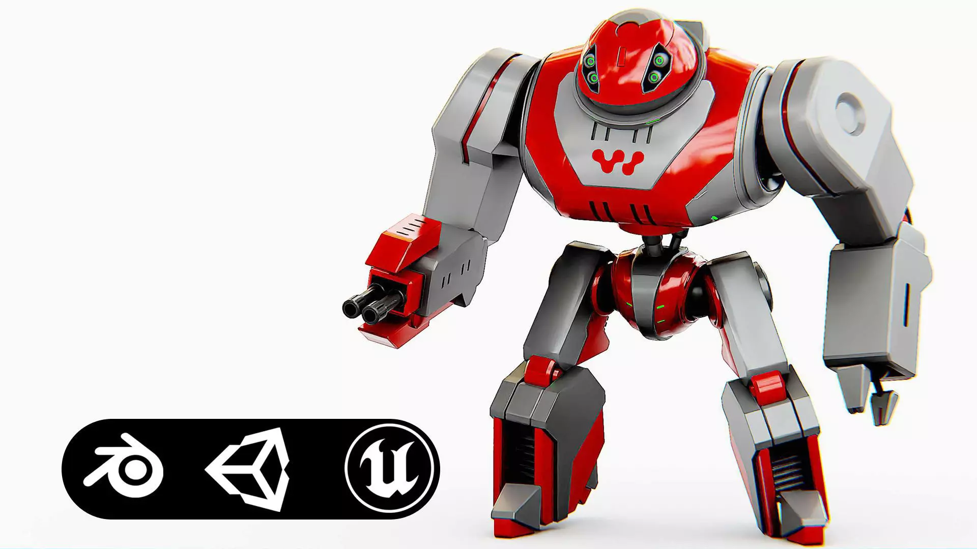 COMBAT DROID ZETH Rigged for Unreal Engine - Unity - MIXAMO 3D model_0