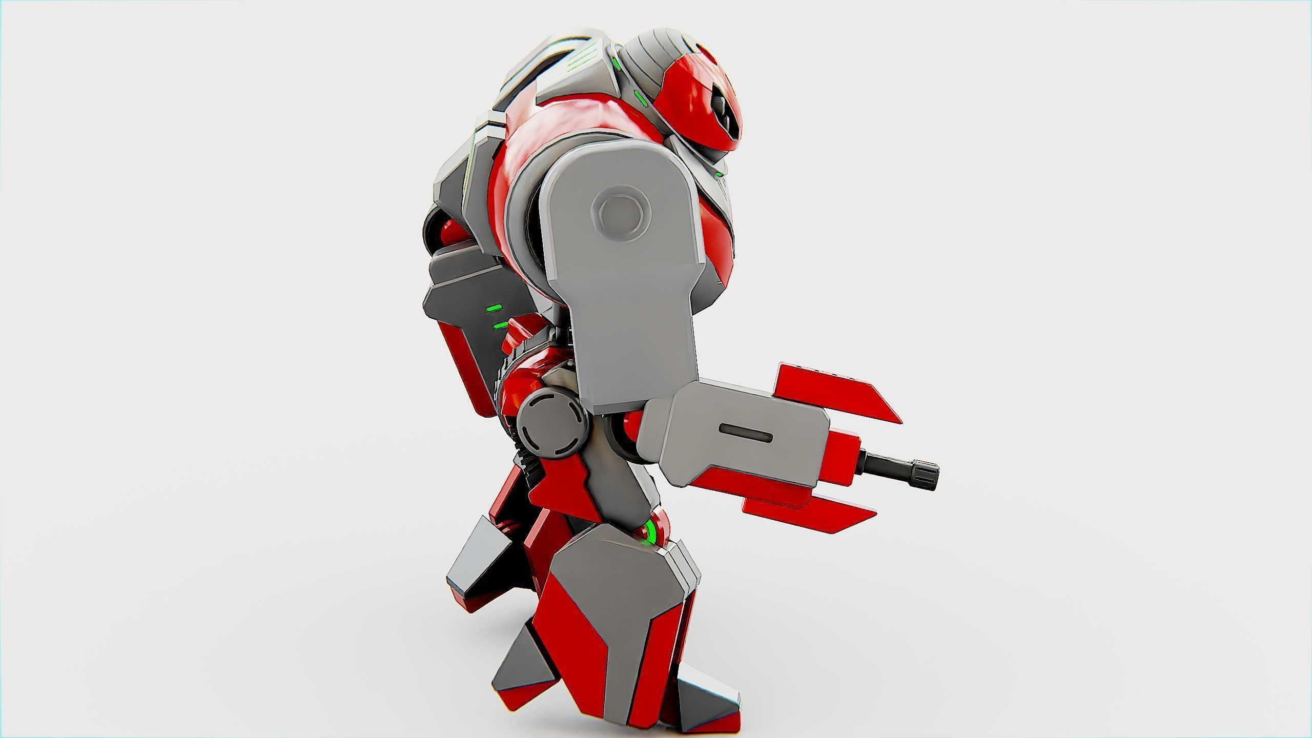 COMBAT DROID ZETH Rigged for Unreal Engine - Unity - MIXAMO 3D model_6