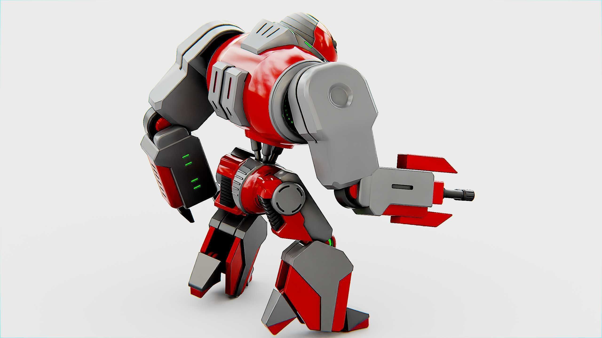 COMBAT DROID ZETH Rigged for Unreal Engine - Unity - MIXAMO 3D model_8