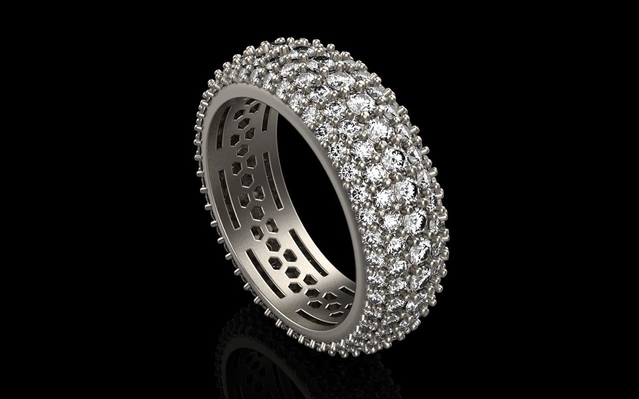 Eternity solitaire ring model 3D print model_25