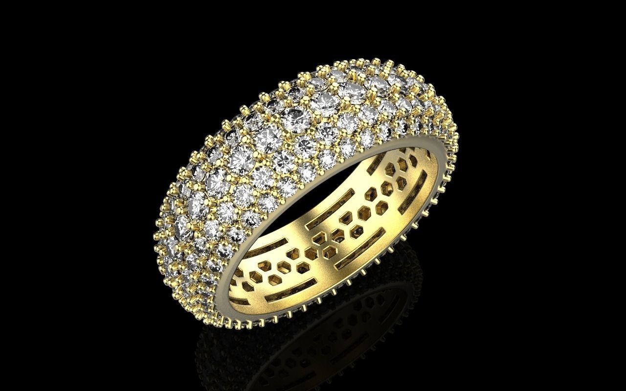 Eternity solitaire ring model 3D print model_12