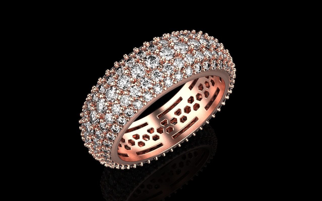 Eternity solitaire ring model 3D print model_14