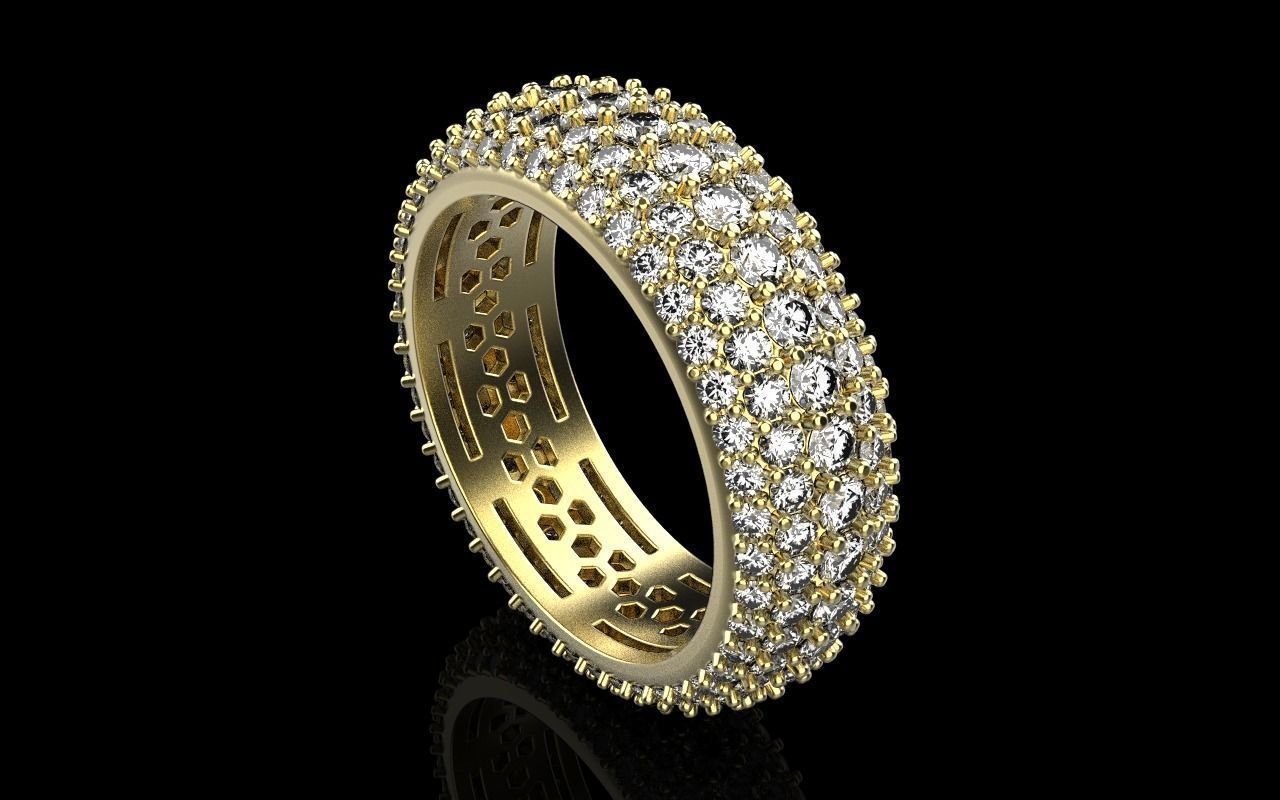 Eternity solitaire ring model 3D print model_24