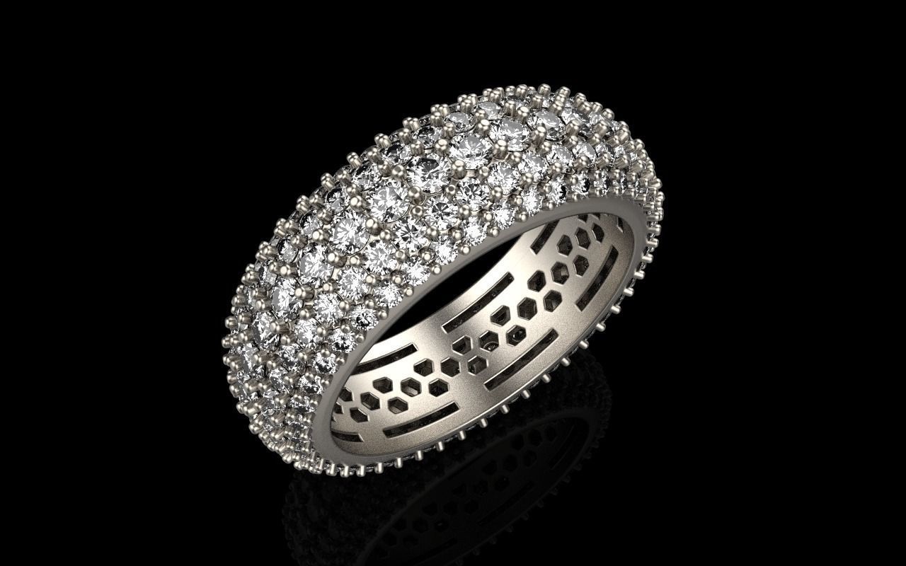 Eternity solitaire ring model 3D print model_13