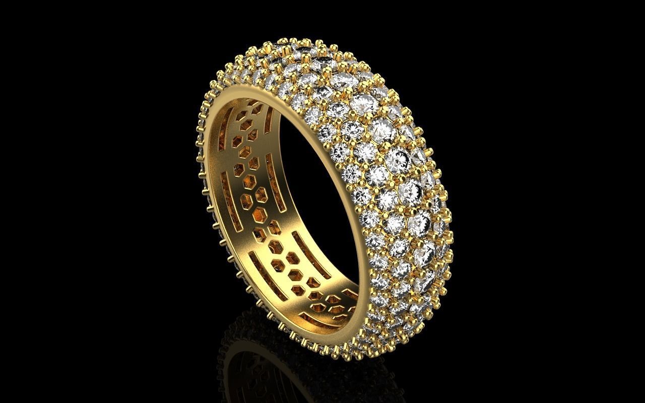 Eternity solitaire ring model 3D print model_22