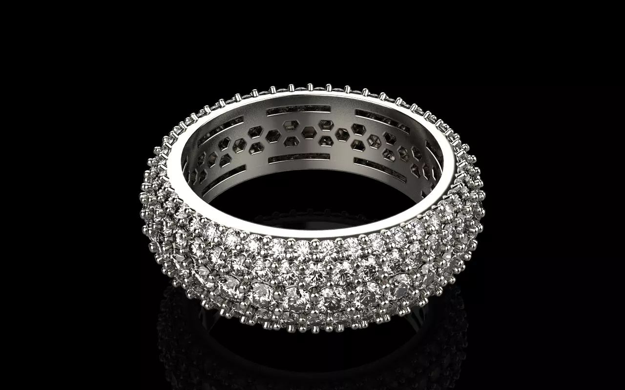 Eternity solitaire ring model 3D print model_0