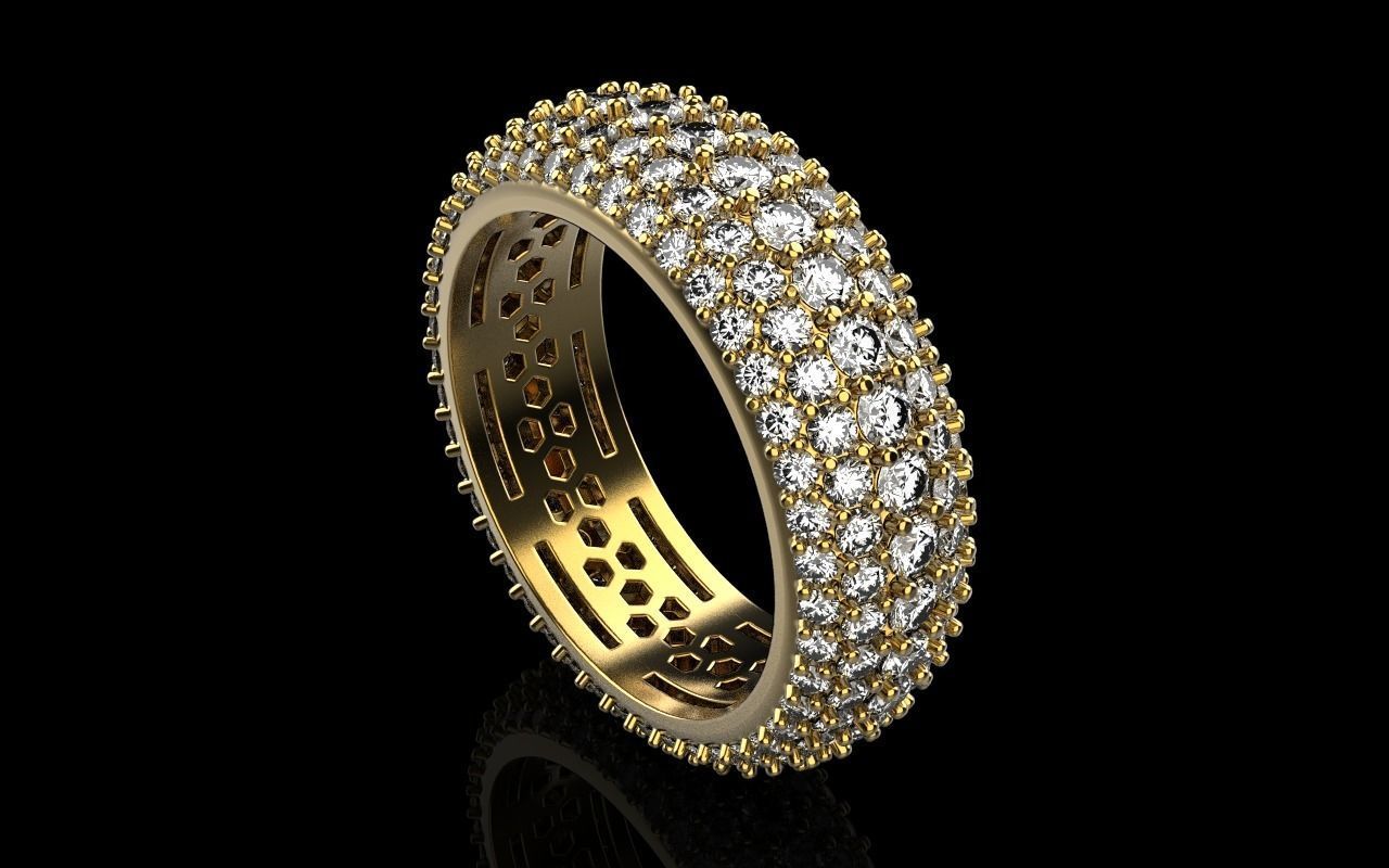 Eternity solitaire ring model 3D print model_27