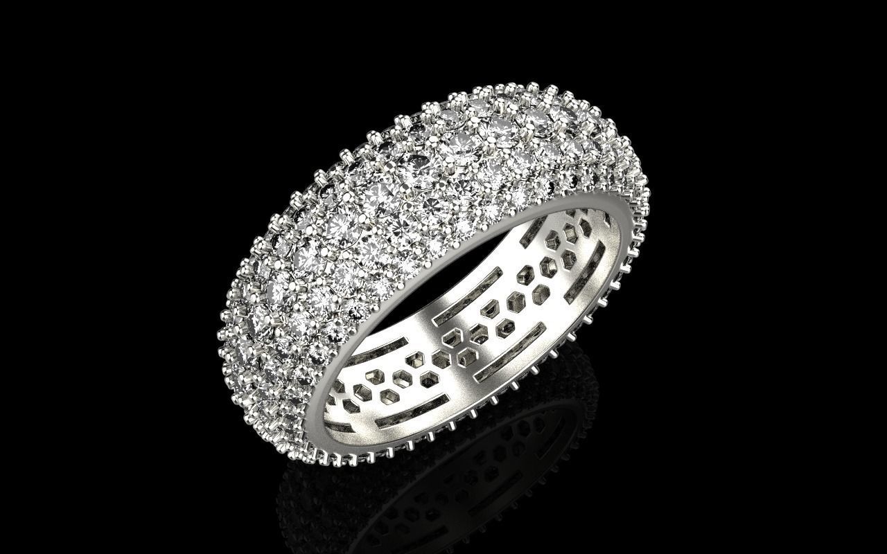 Eternity solitaire ring model 3D print model_1