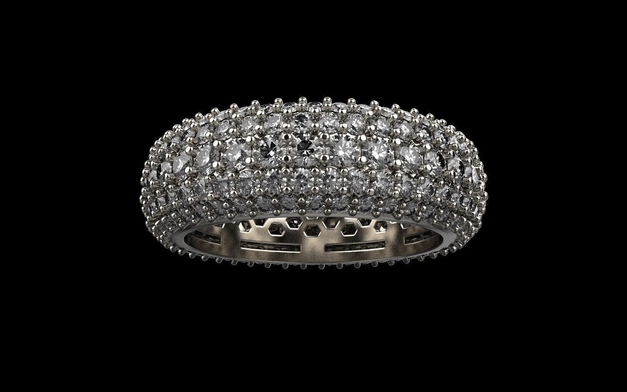 Eternity solitaire ring model 3D print model_10