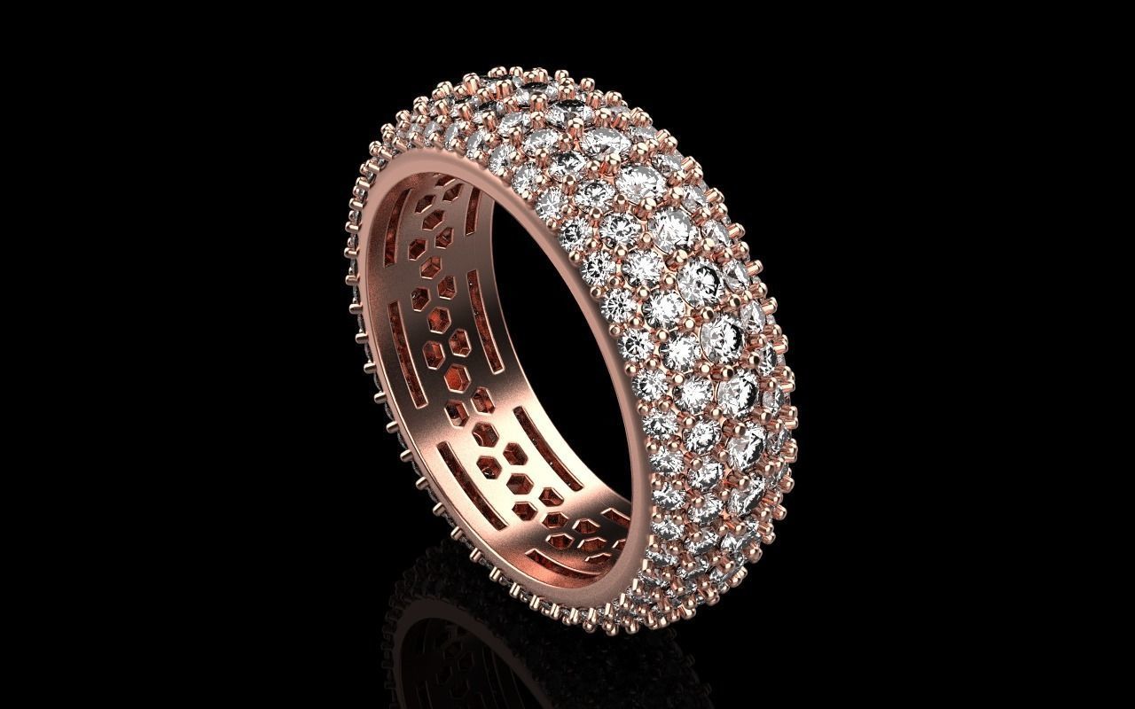 Eternity solitaire ring model 3D print model_2
